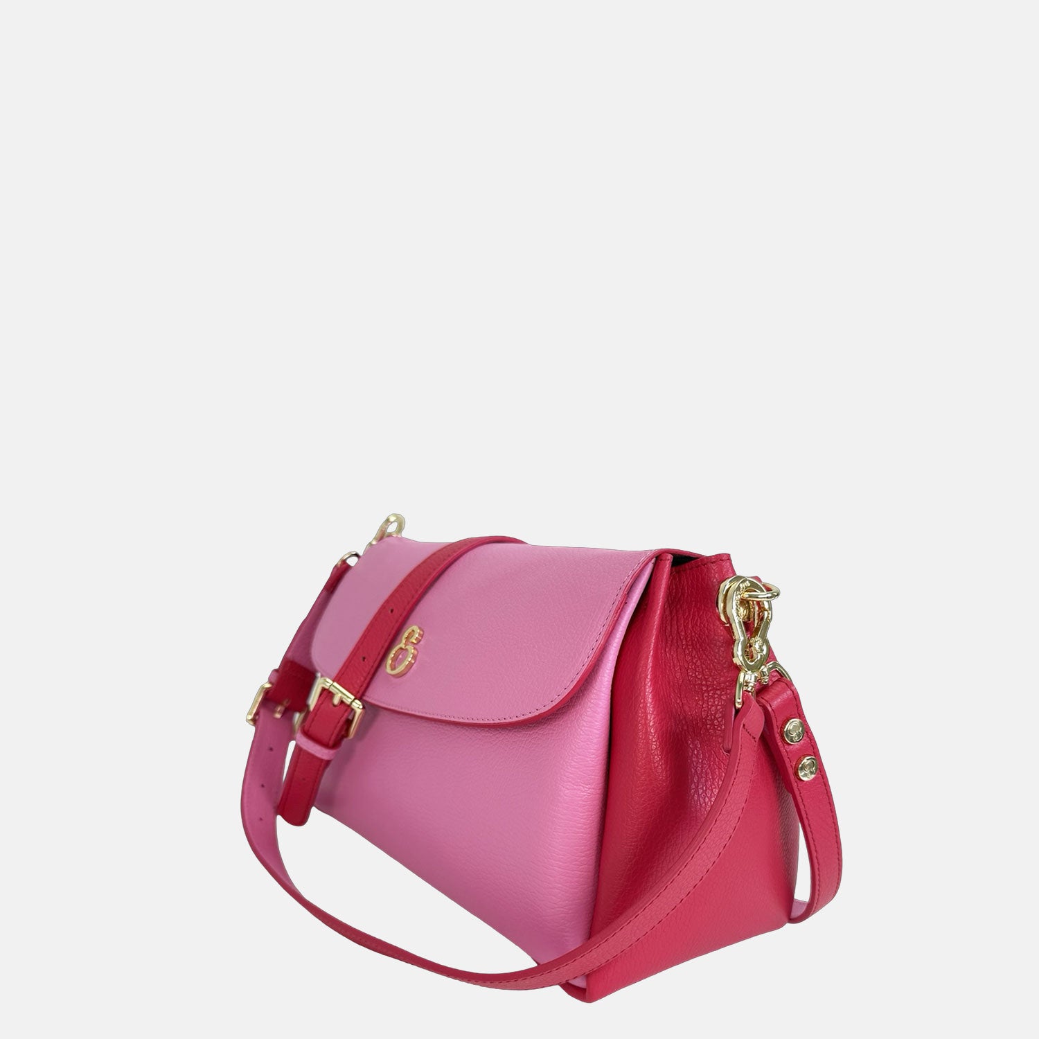 Borsa a spalla Allegra Flamingo Pelle Martellata Oro