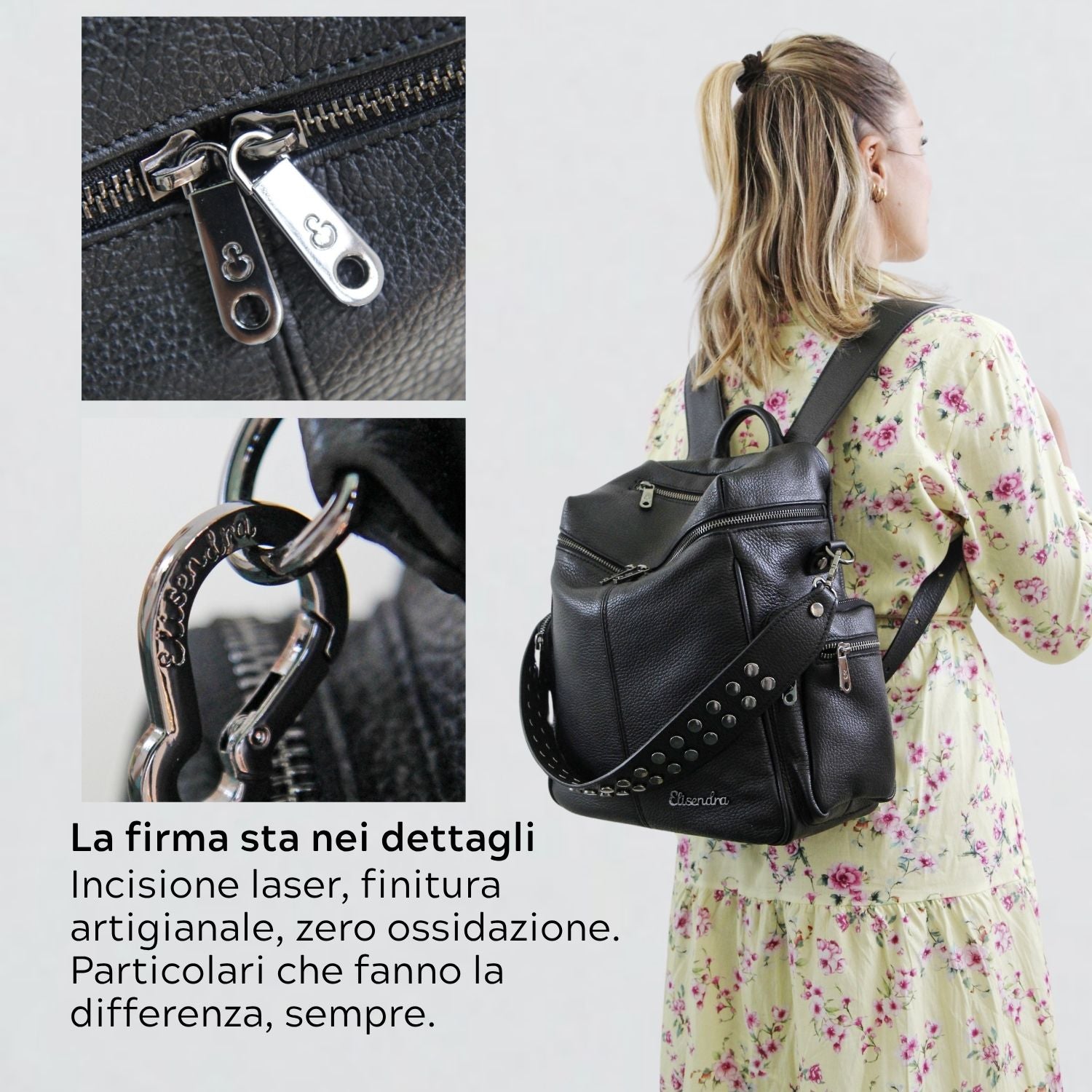 Saray Nero Dark Hammered Lettering