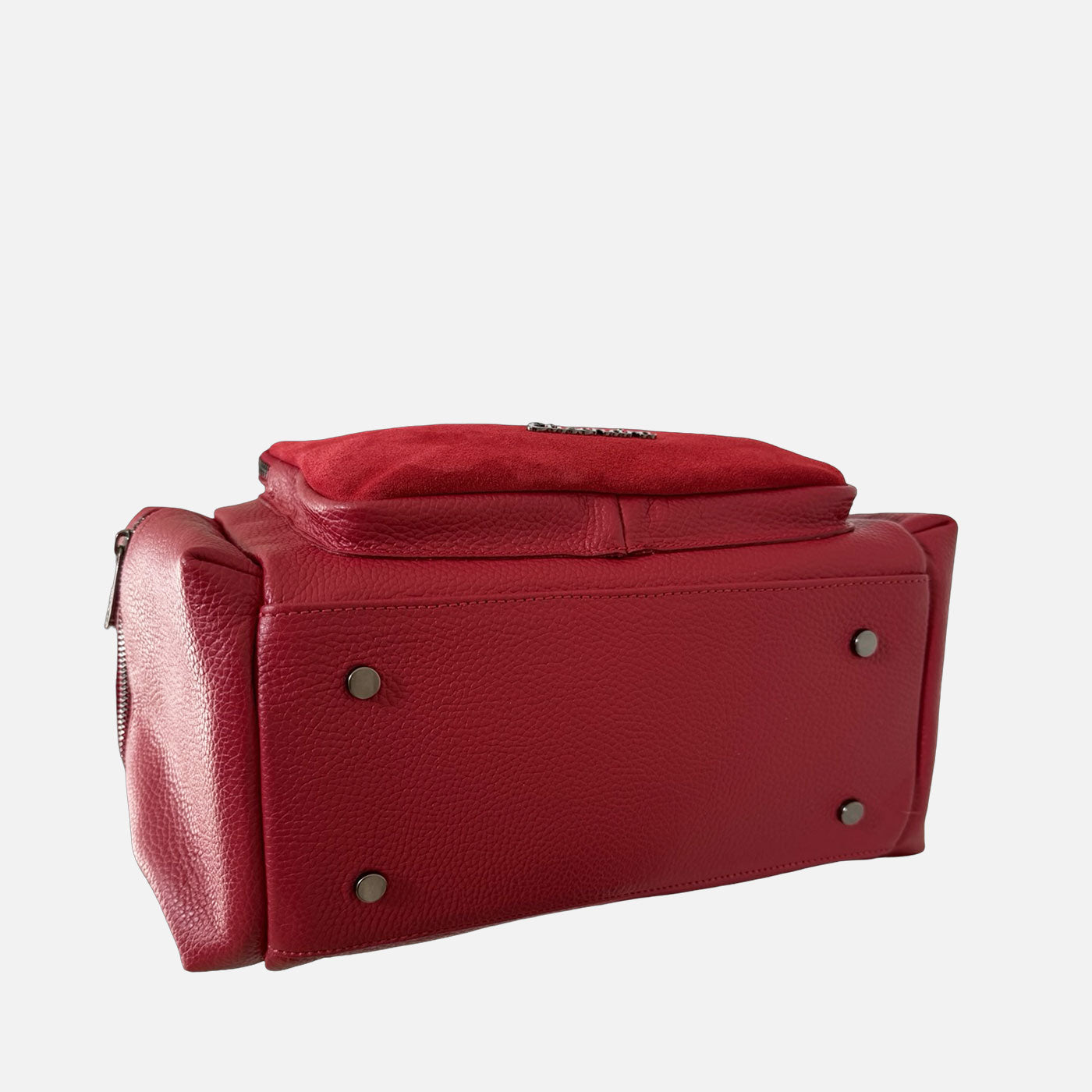 Zaino Kenya Ciliegia Pelle Martellata e Camoscio Dark