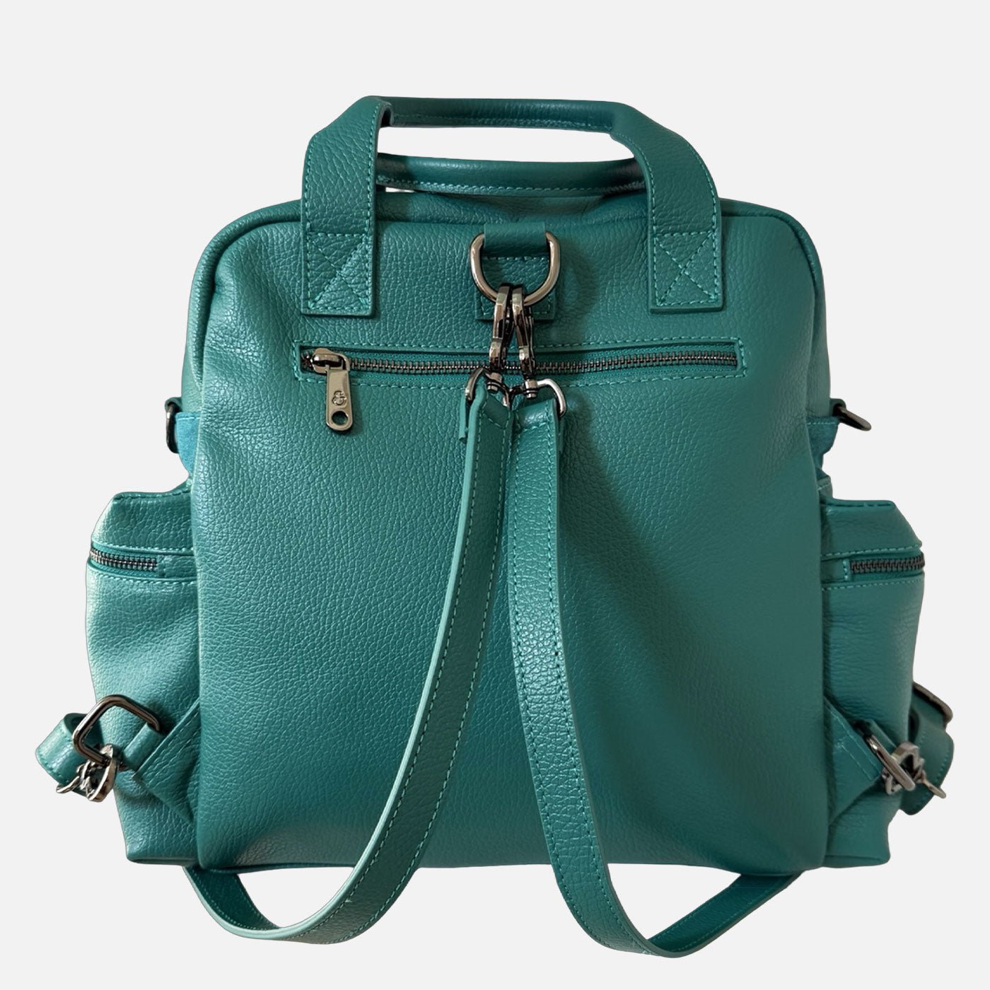 Zaino Kenya Pavone Pelle Martellata e Camoscio Dark - Elisendra®