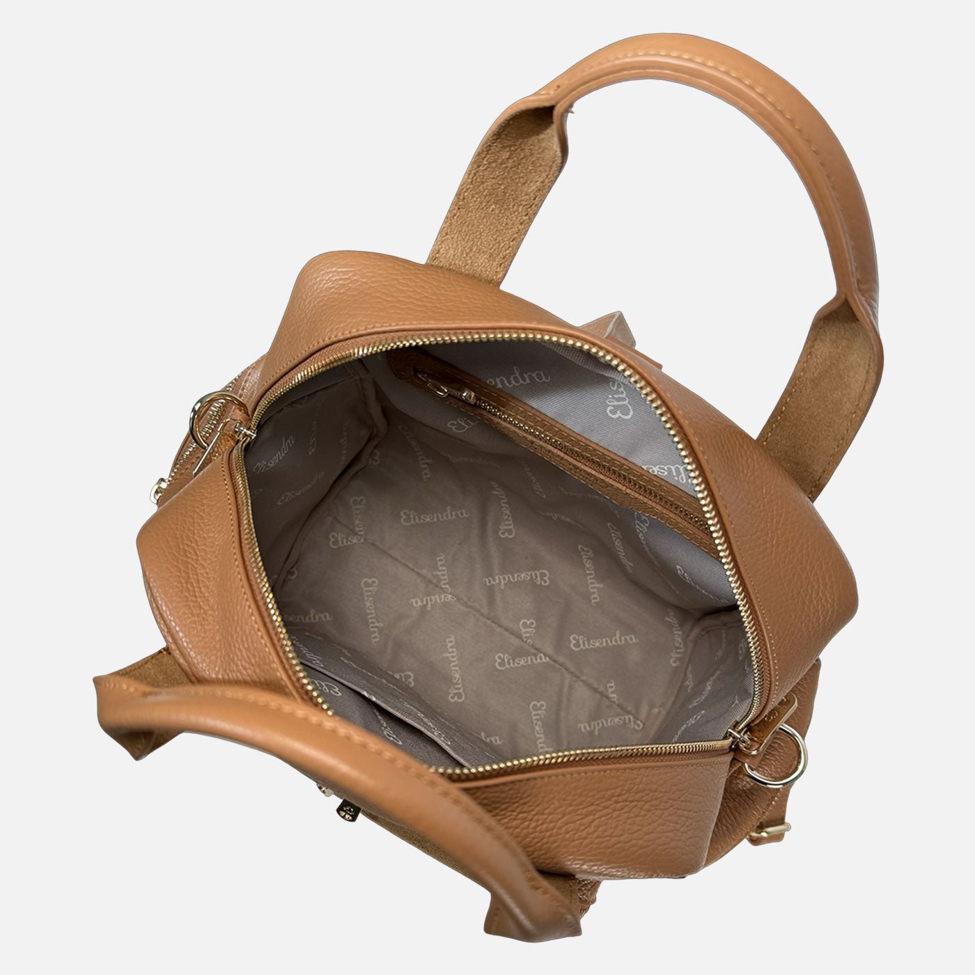 Zaino Kenya Toffee Pelle Martellata e Camoscio Oro - Elisendra®
