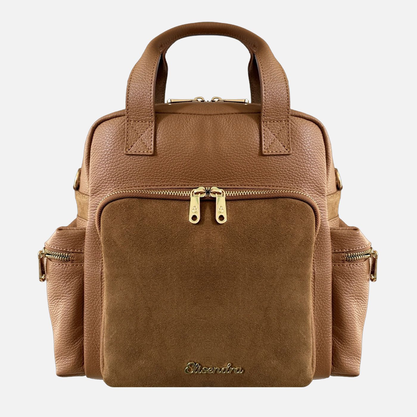 Zaino Kenya Toffee Pelle Martellata e Camoscio Oro - Elisendra®