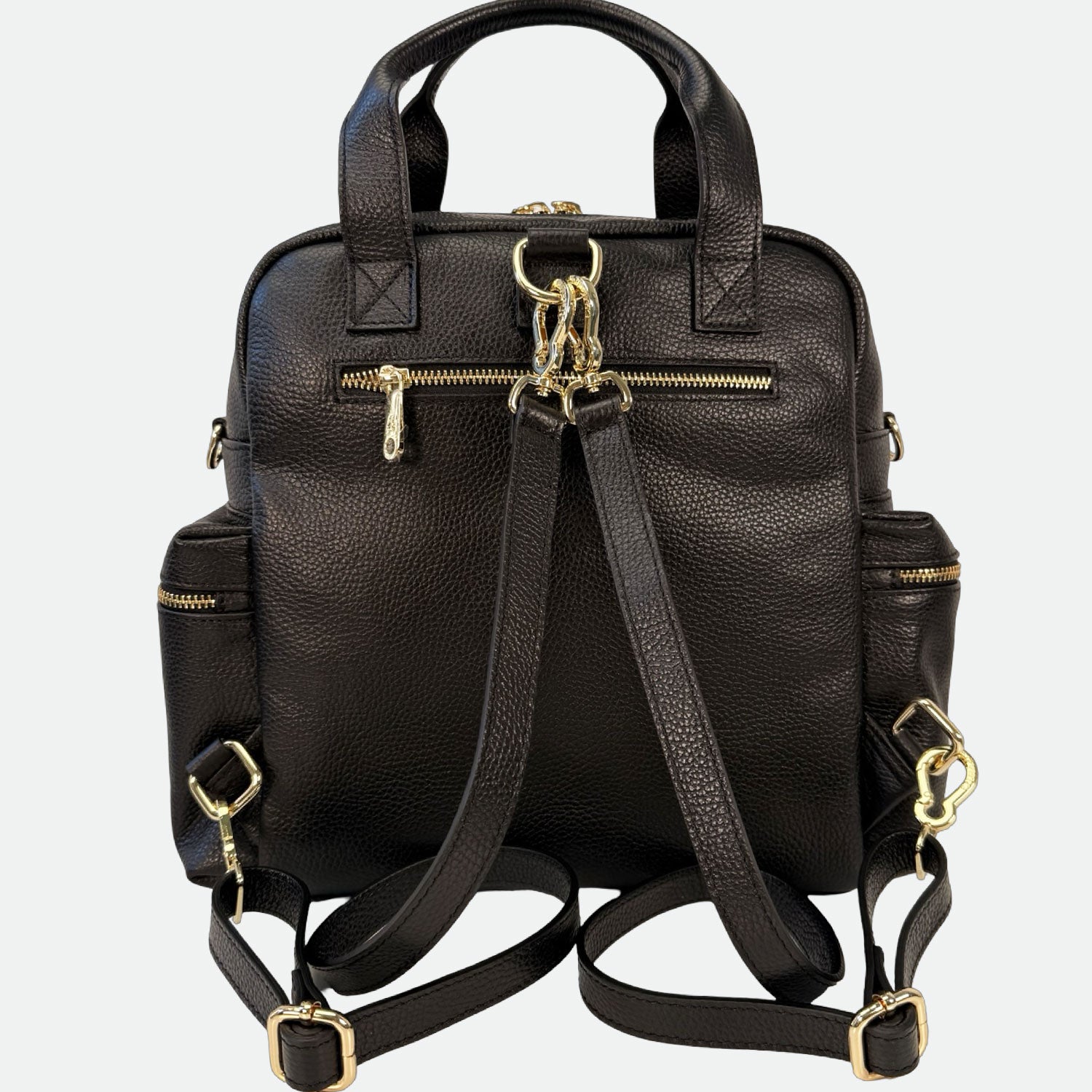 Zaino Kenya Nero Pelle Martellata Oro