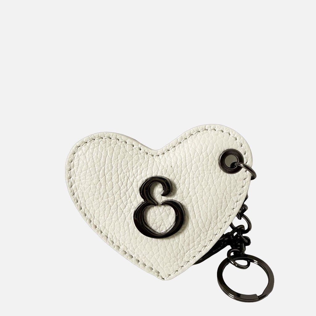 Porta Chiavi Love Avorio Pelle Martellata Dark - Elisendra®