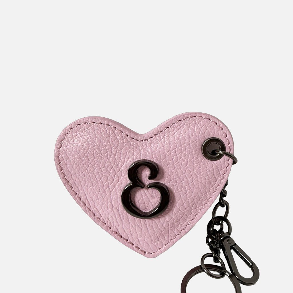 Porta Chiavi Love Rosa Pastello Pelle Martellata Dark - Elisendra®