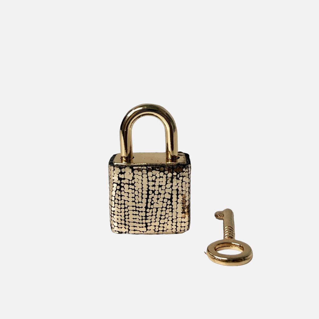 Lucchetto Oro Pelle Laminata Effetto Crackle Oro - Elisendra®