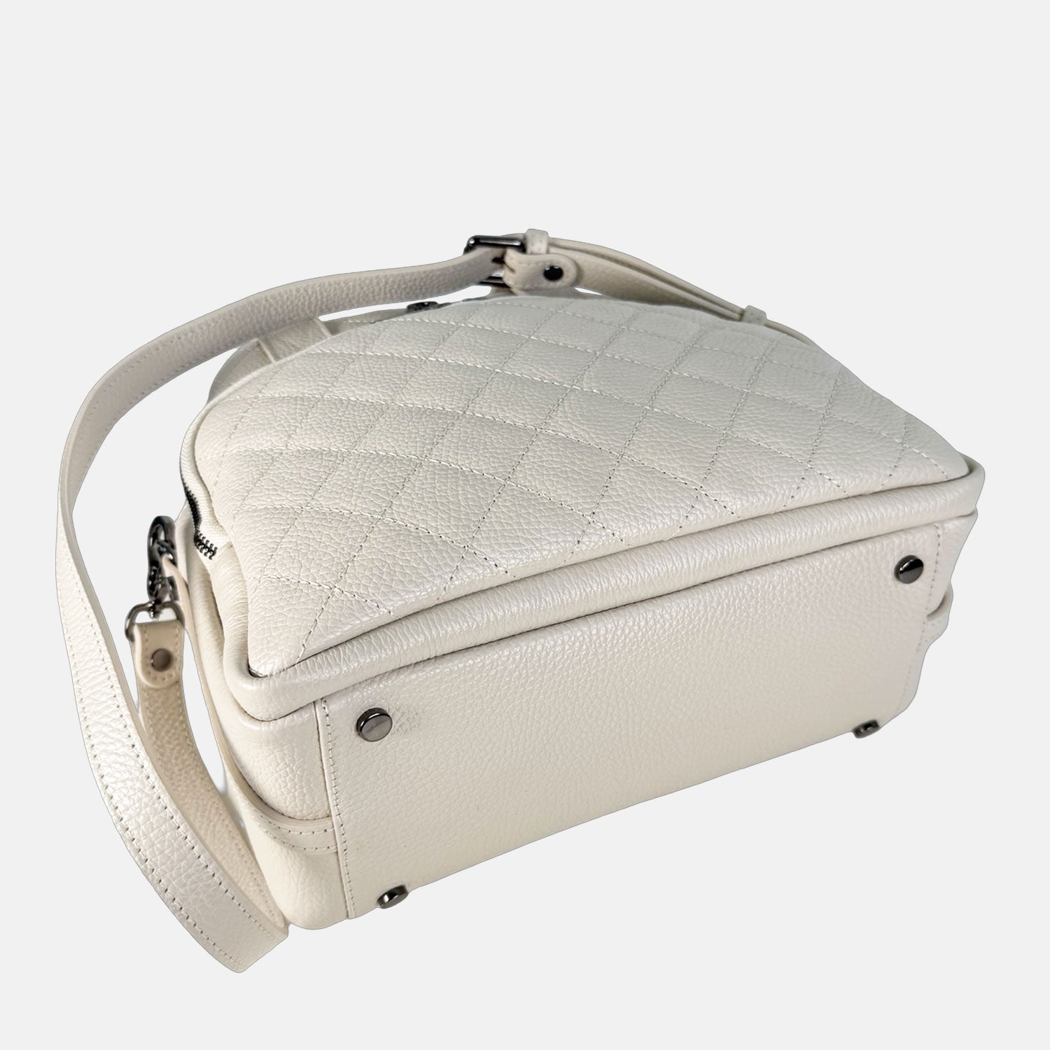 Borsa a mano Megane Matellassè Martellata Burro Pelle Martellata Dark