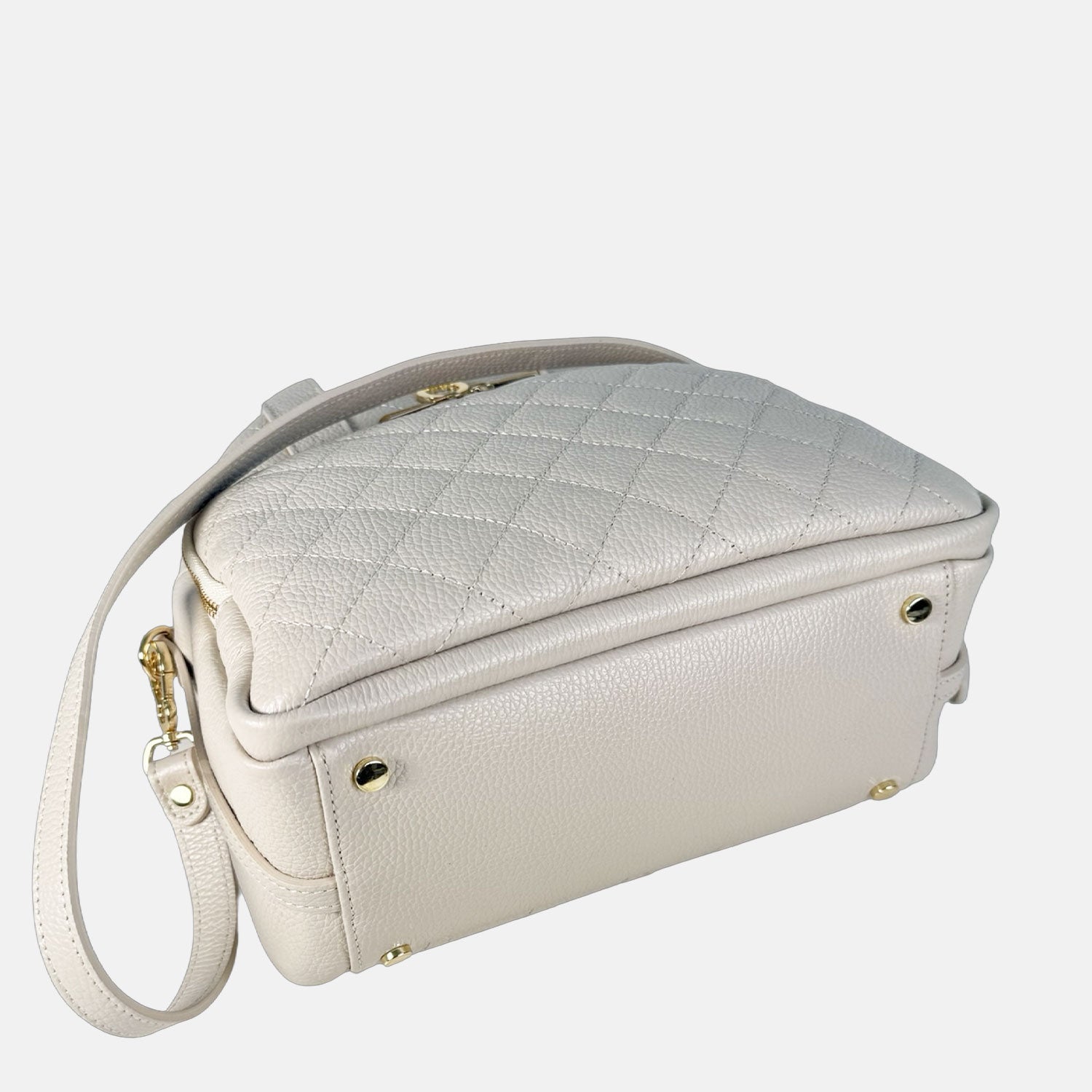 Borsa a mano Megane Matellassè Martellata Burro Pelle Martellata Oro