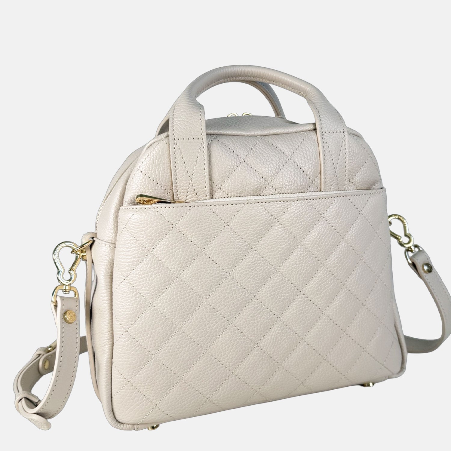 Borsa a mano Megane Matellassè Martellata Burro Pelle Martellata Oro