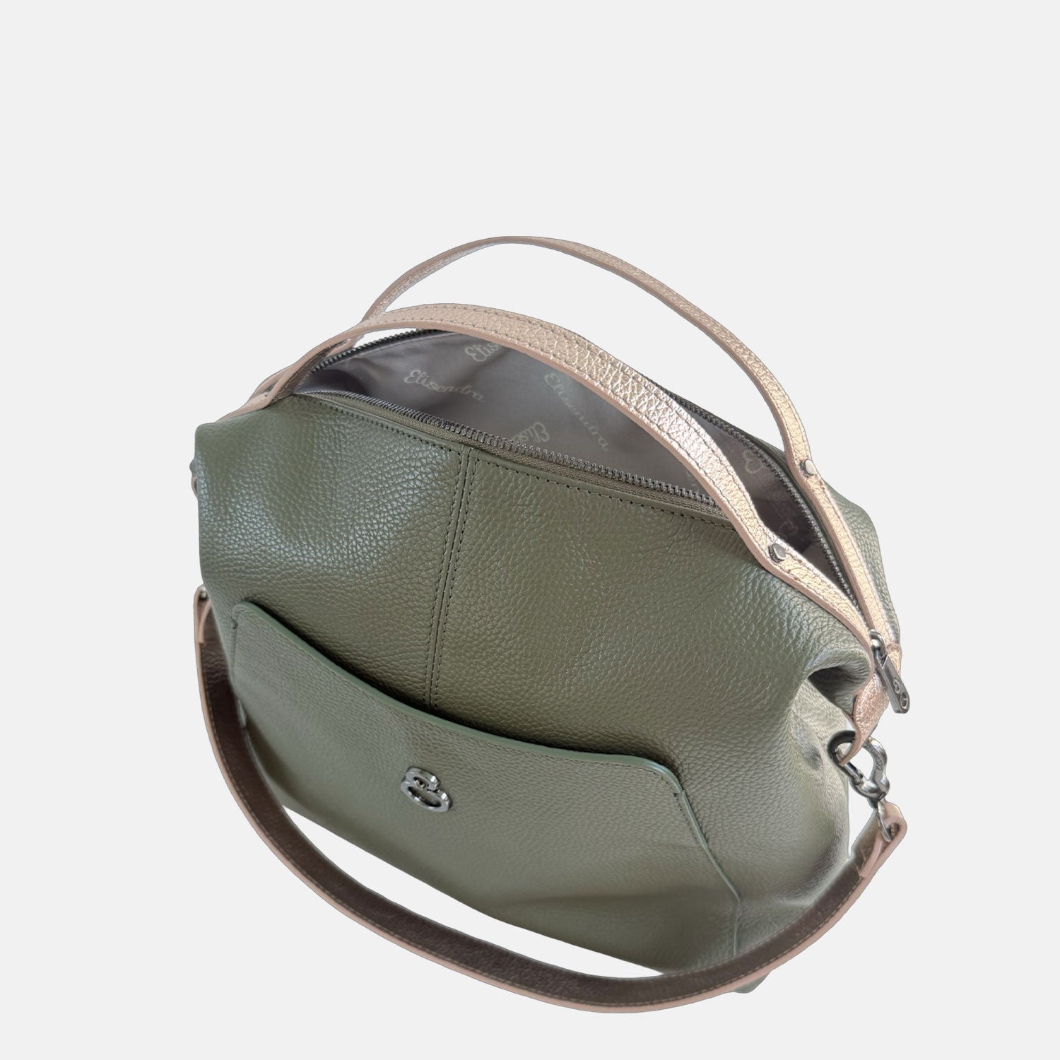 Borsa a mano City Bosco Pelle Martellata Dark
