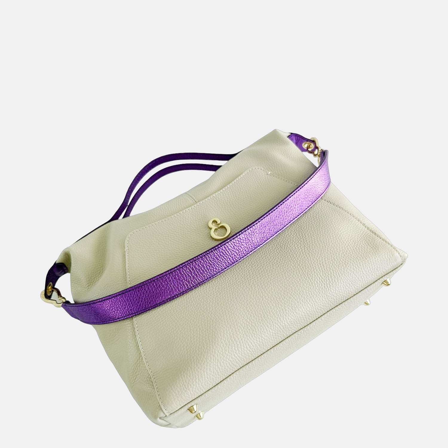 Borsa a mano City Burro Pelle Martellata Oro