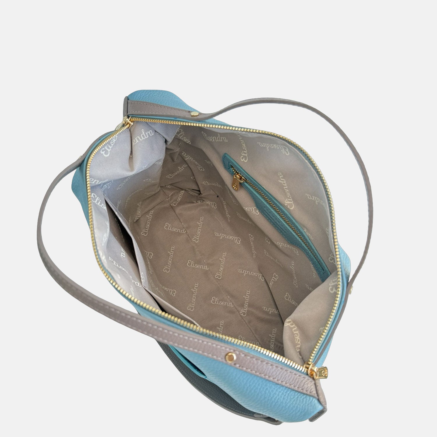 Borsa a mano City Cameo Blu Pelle Martellata Oro