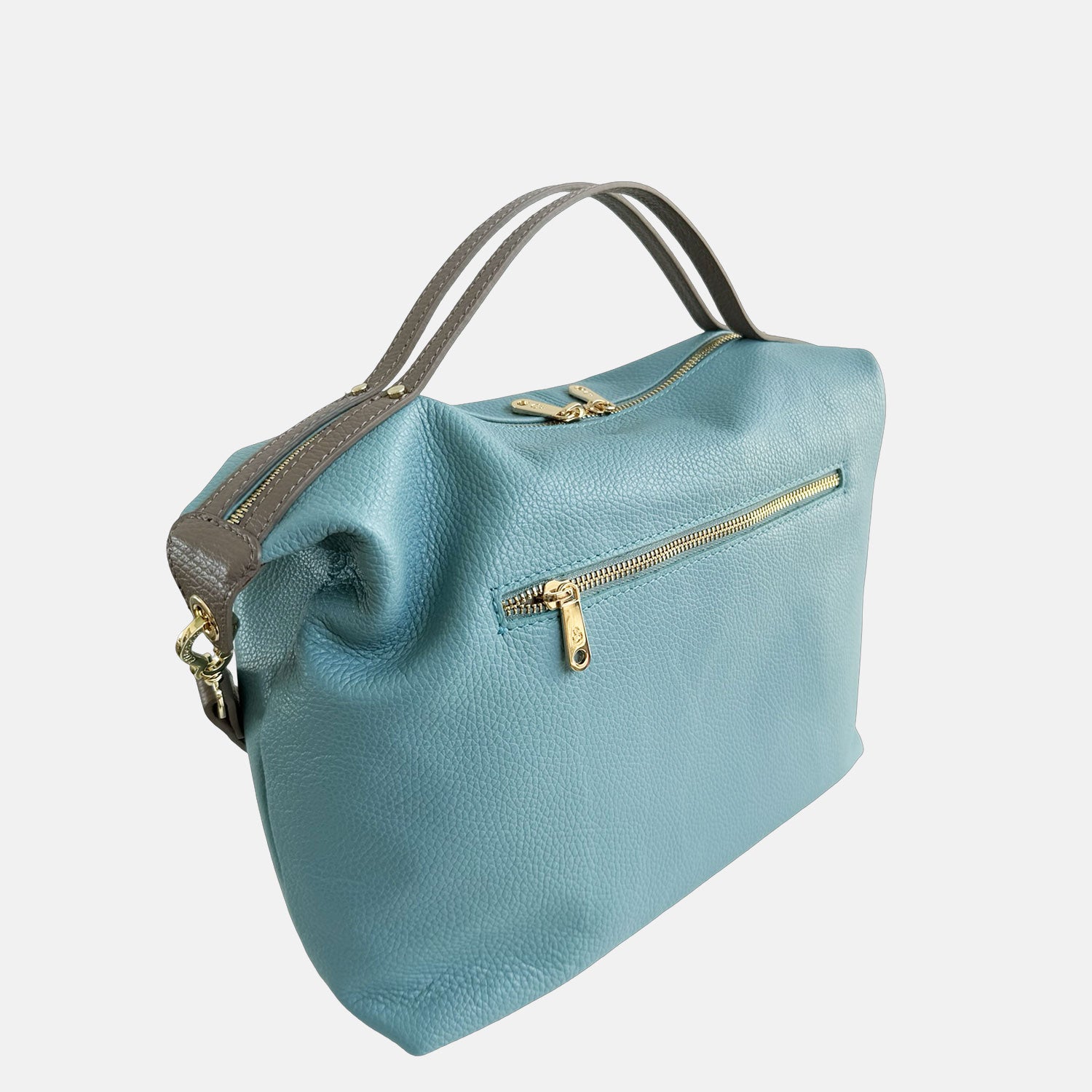 Borsa a mano City Cameo Blu Pelle Martellata Oro