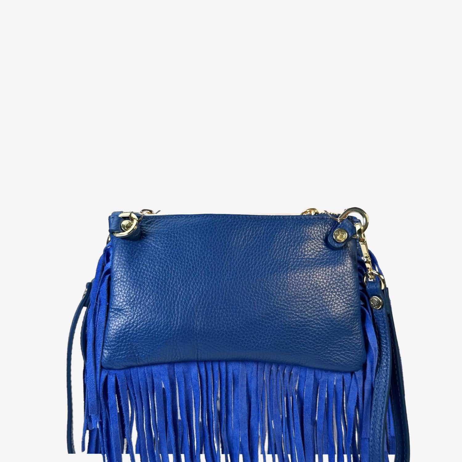 Borsa a mano Mini Grace Rodeo Zaffiro Pelle Martellata e Suede Oro