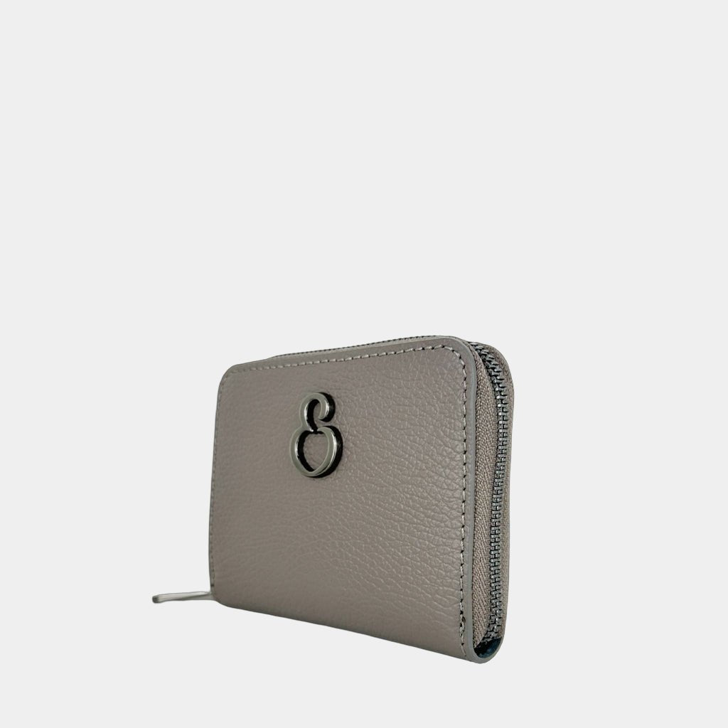 Portafoglio Mini Raya Smoke Pelle Martellata Dark - Elisendra®