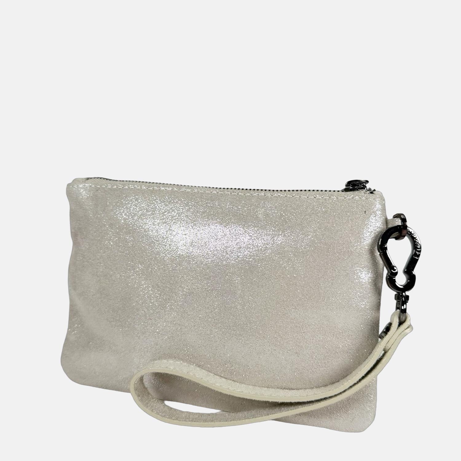 Borsa a mano Mini-Case Belle Pelle Camoscio Brillante Dark