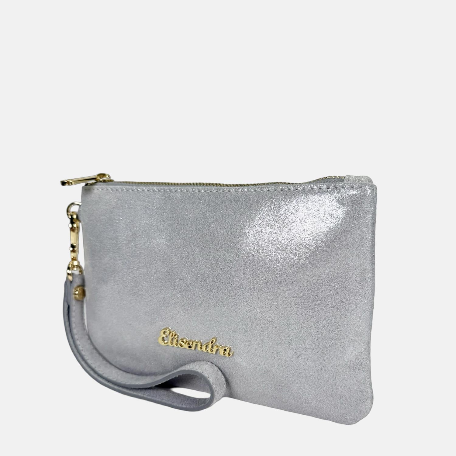 Borsa a mano Mini-Case Ariel Pelle Camoscio Brillante Oro