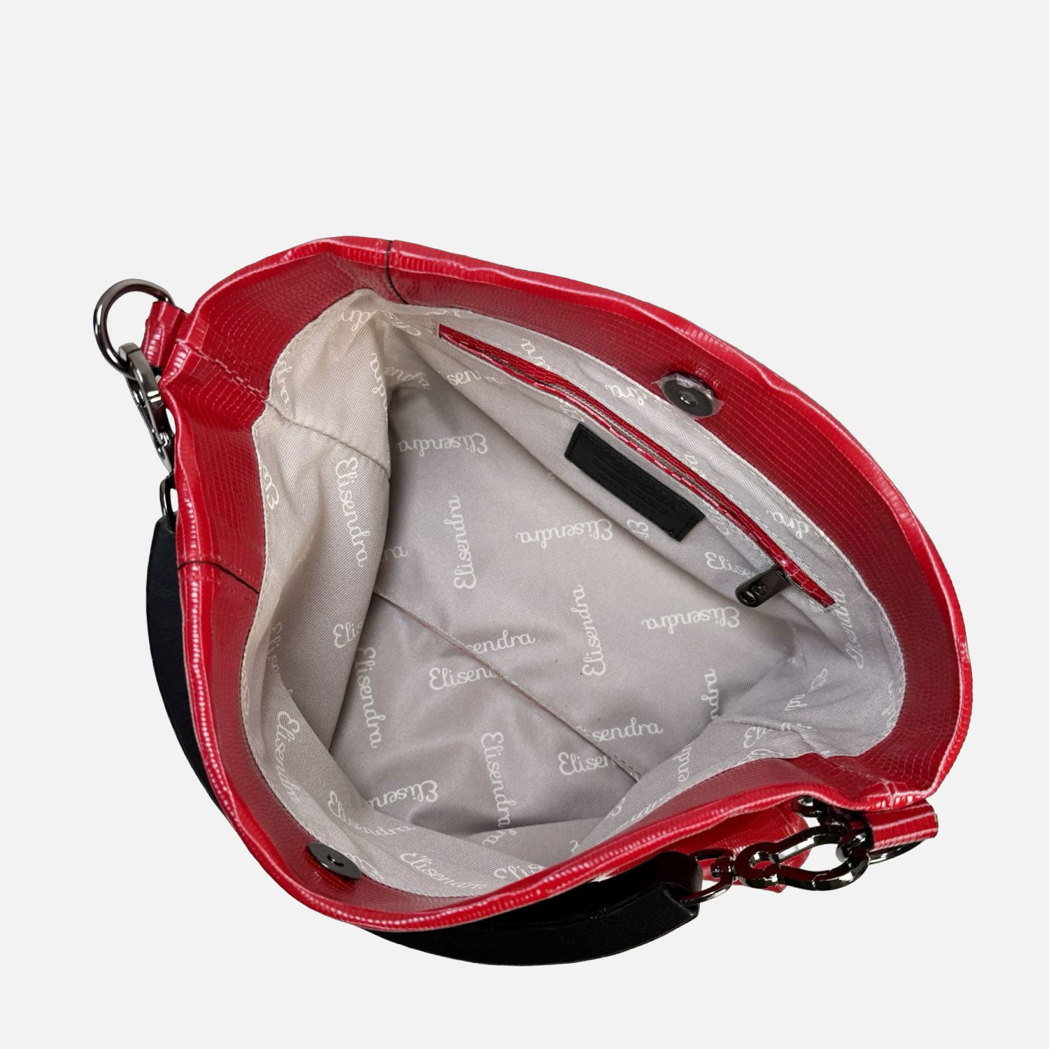 Borsa a mano Monè Rouge Pelle stampa lucertolina Dark