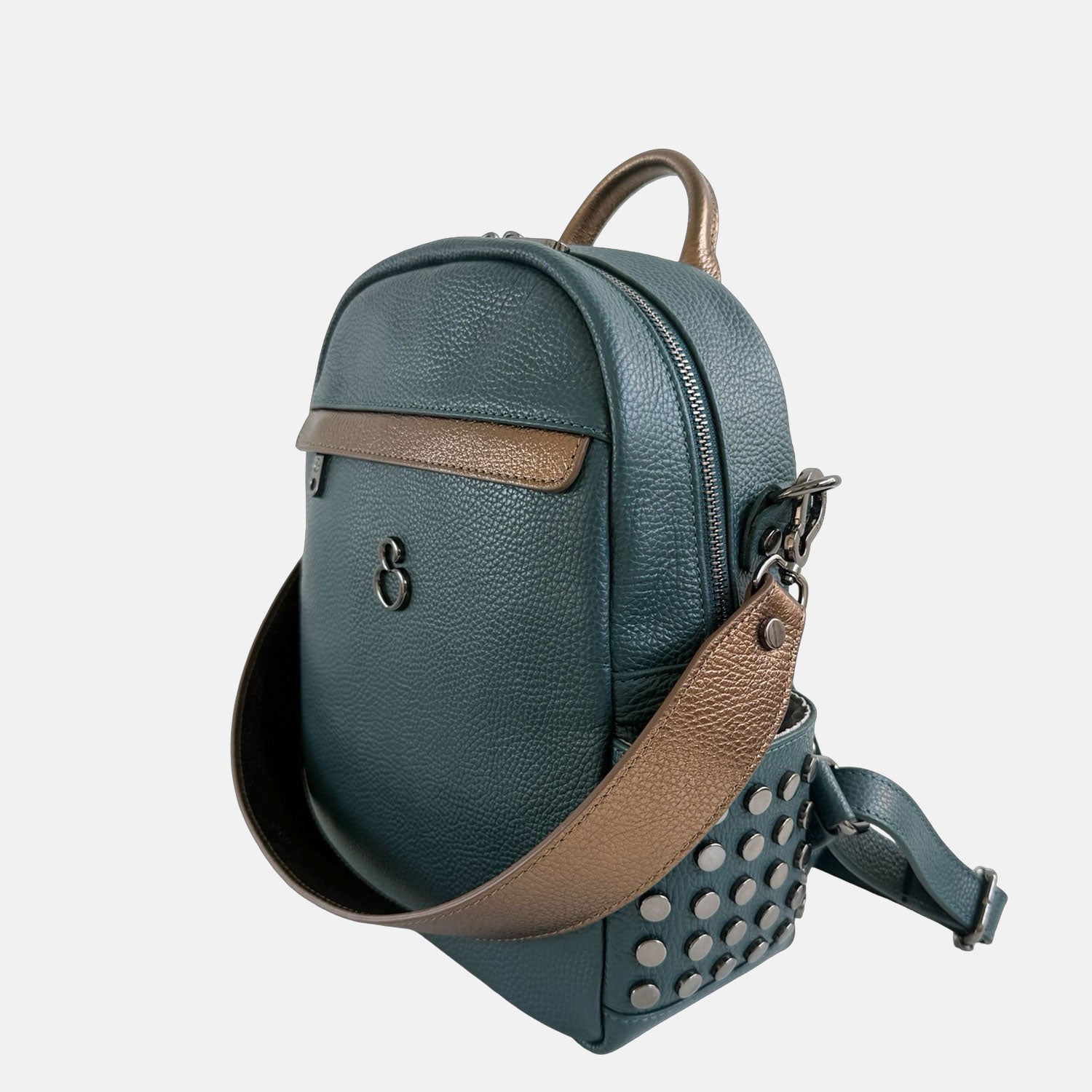 Zaino Niki Petrolio Pelle Martellata Dark