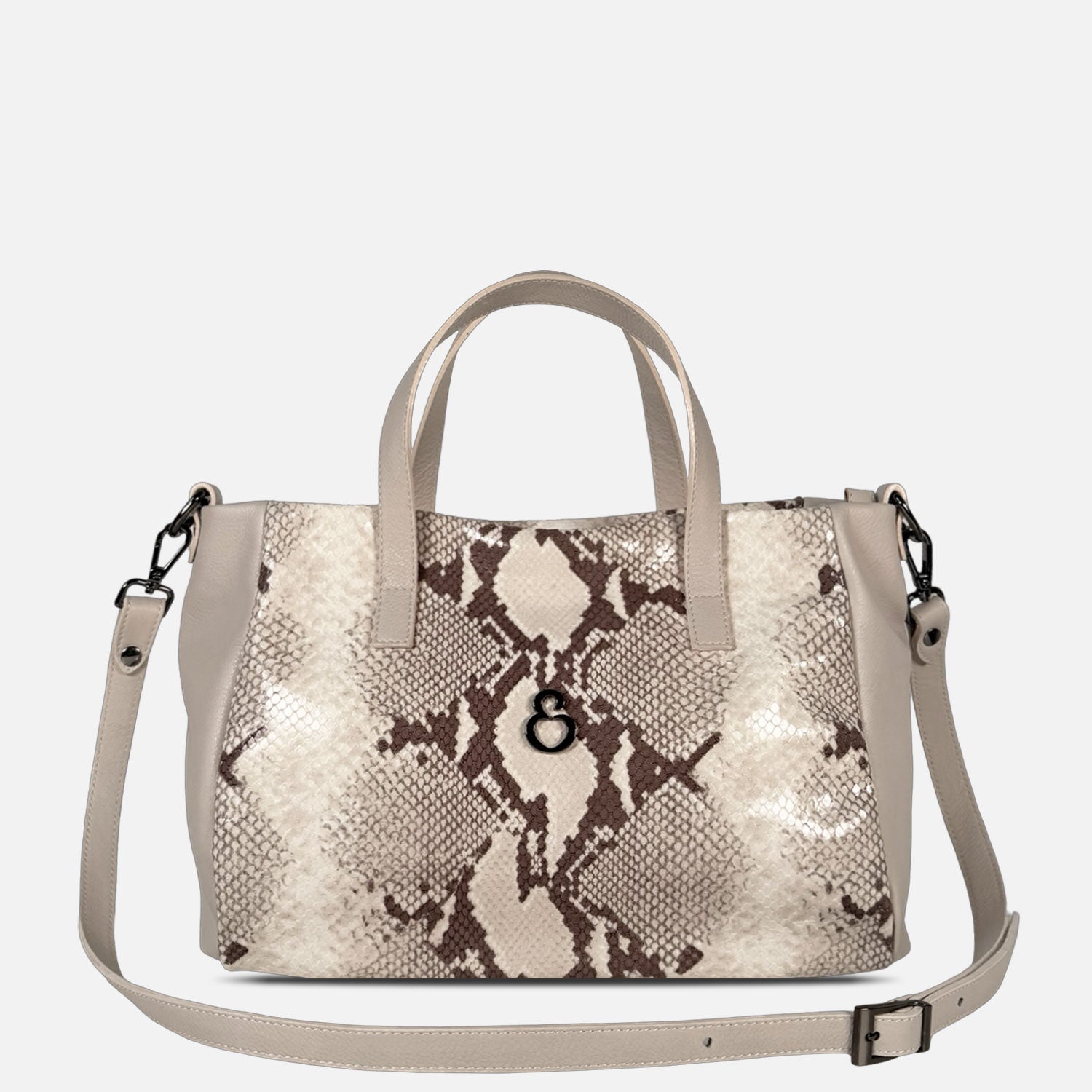 Borsa a mano Novella Ghiaccio Pitone Stampato Dark