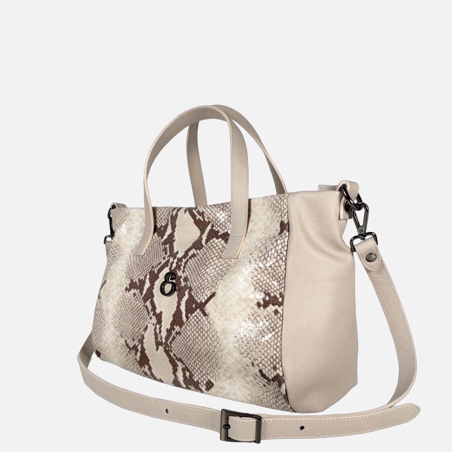 Borsa a mano Novella Ghiaccio Pitone Stampato Dark