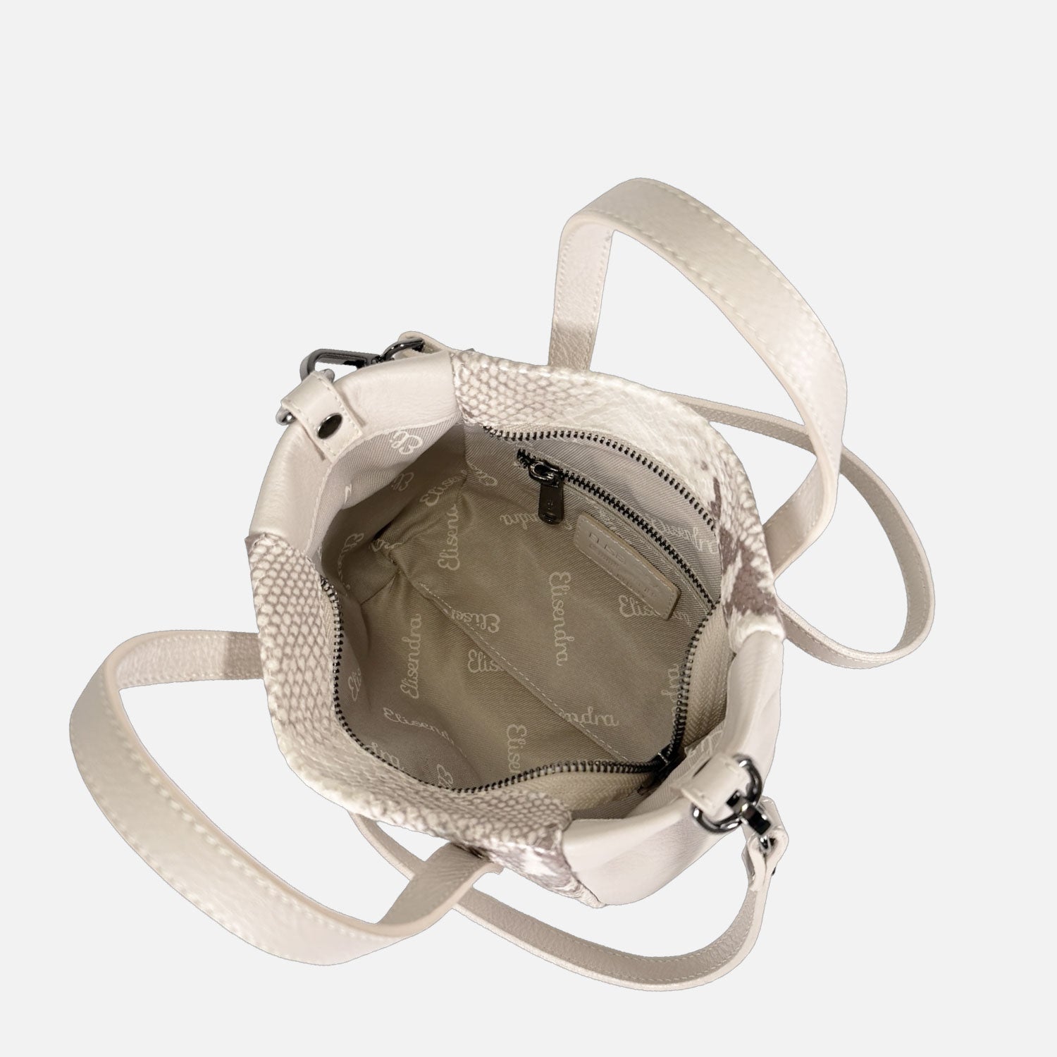 Borsa a mano Novella Mini Ghiaccio Pitone Stampato Dark