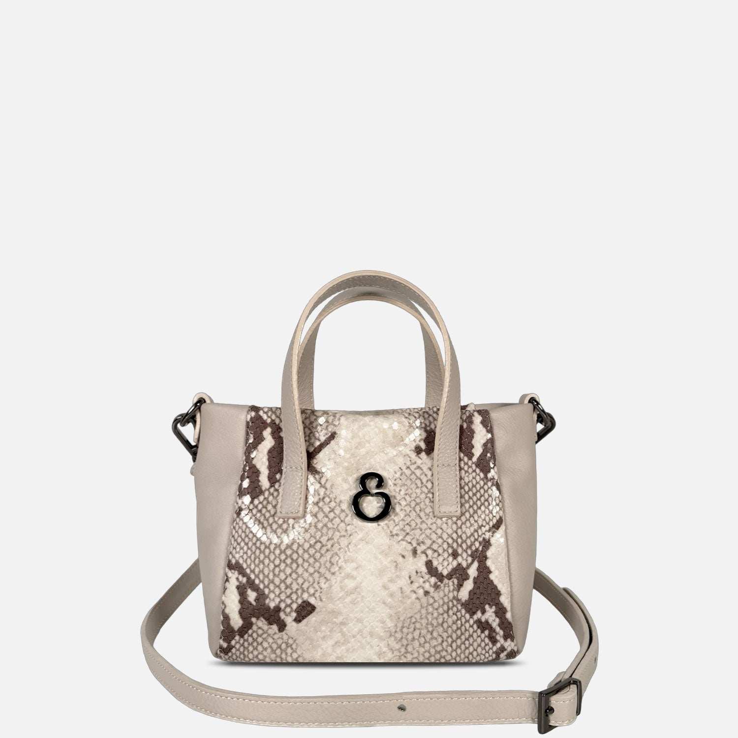 Borsa a mano Novella Mini Ghiaccio Pitone Stampato Dark