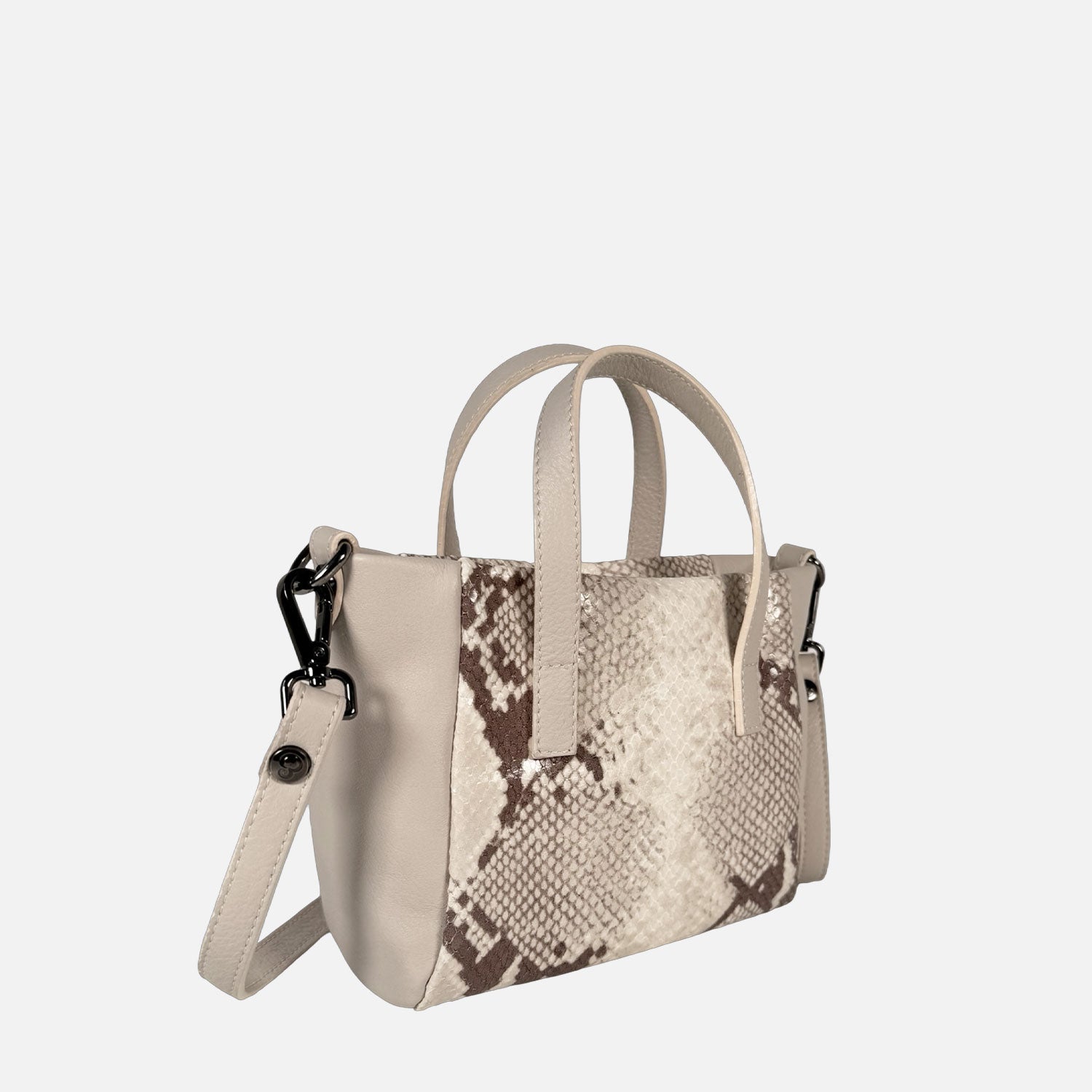 Borsa a mano Novella Mini Ghiaccio Pitone Stampato Dark