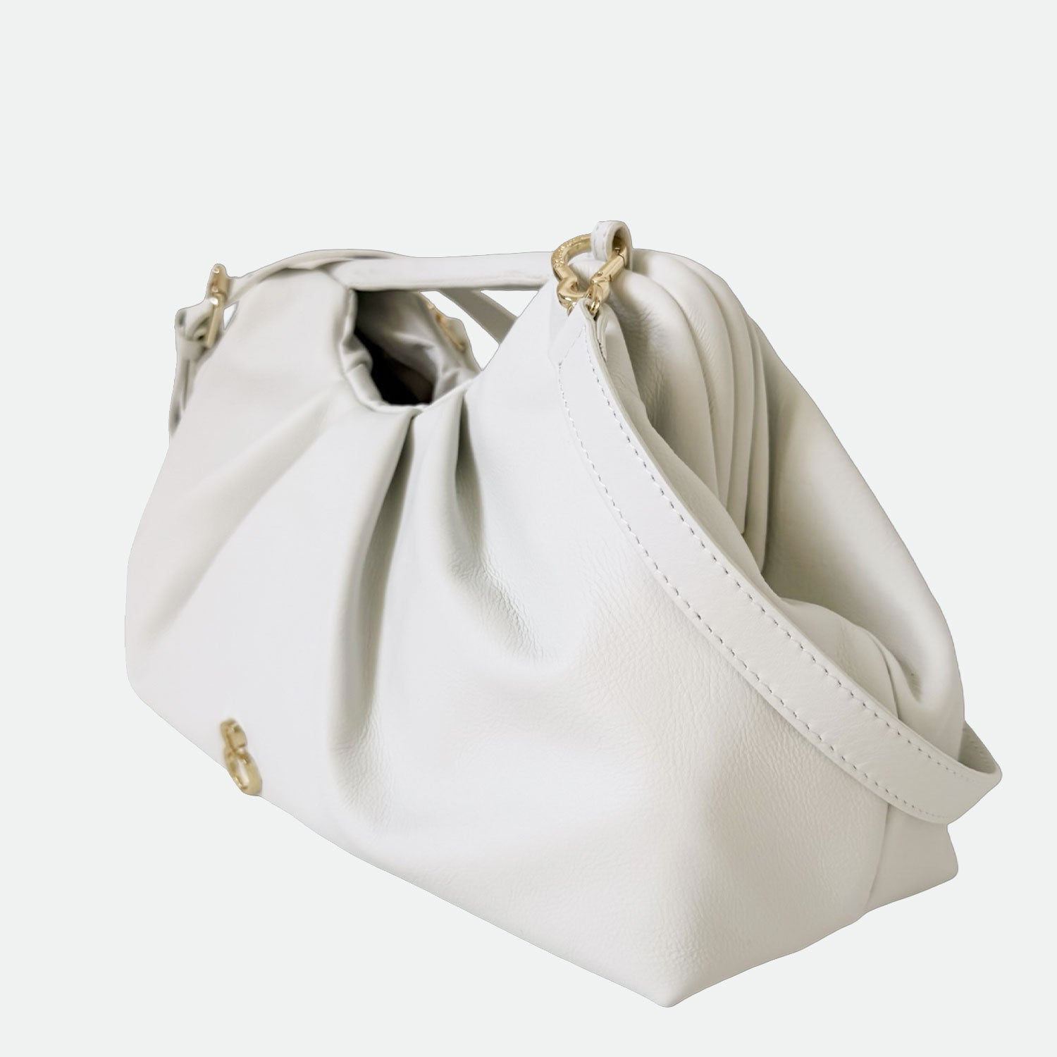 Maxi Clutch Nuvola Quarzo Pelle Liscia Vitello Oro SPEDIZIONE DAL 06/05