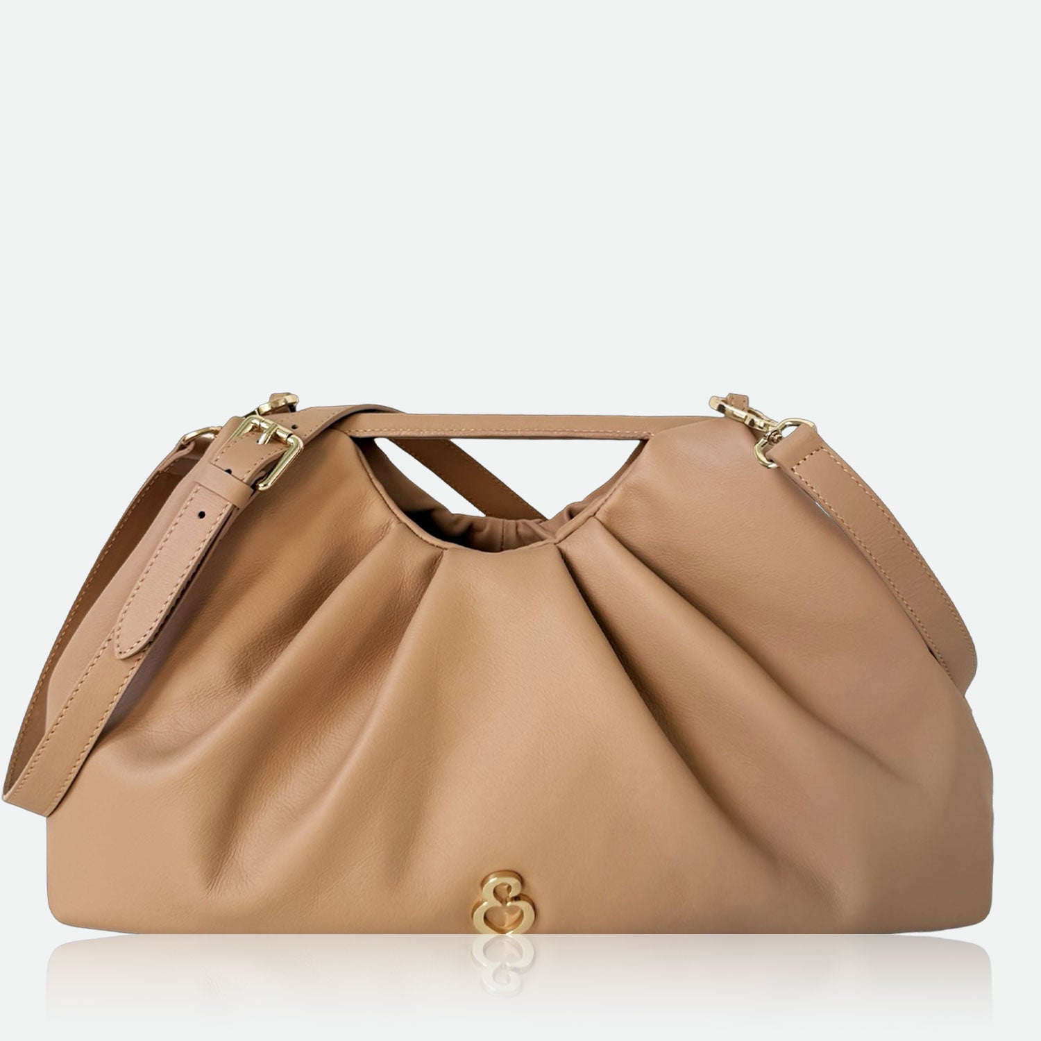 Maxi Clutch Nuvola Savana Pelle Liscia Vitello Oro SPEDIZIONE DAL 06/05