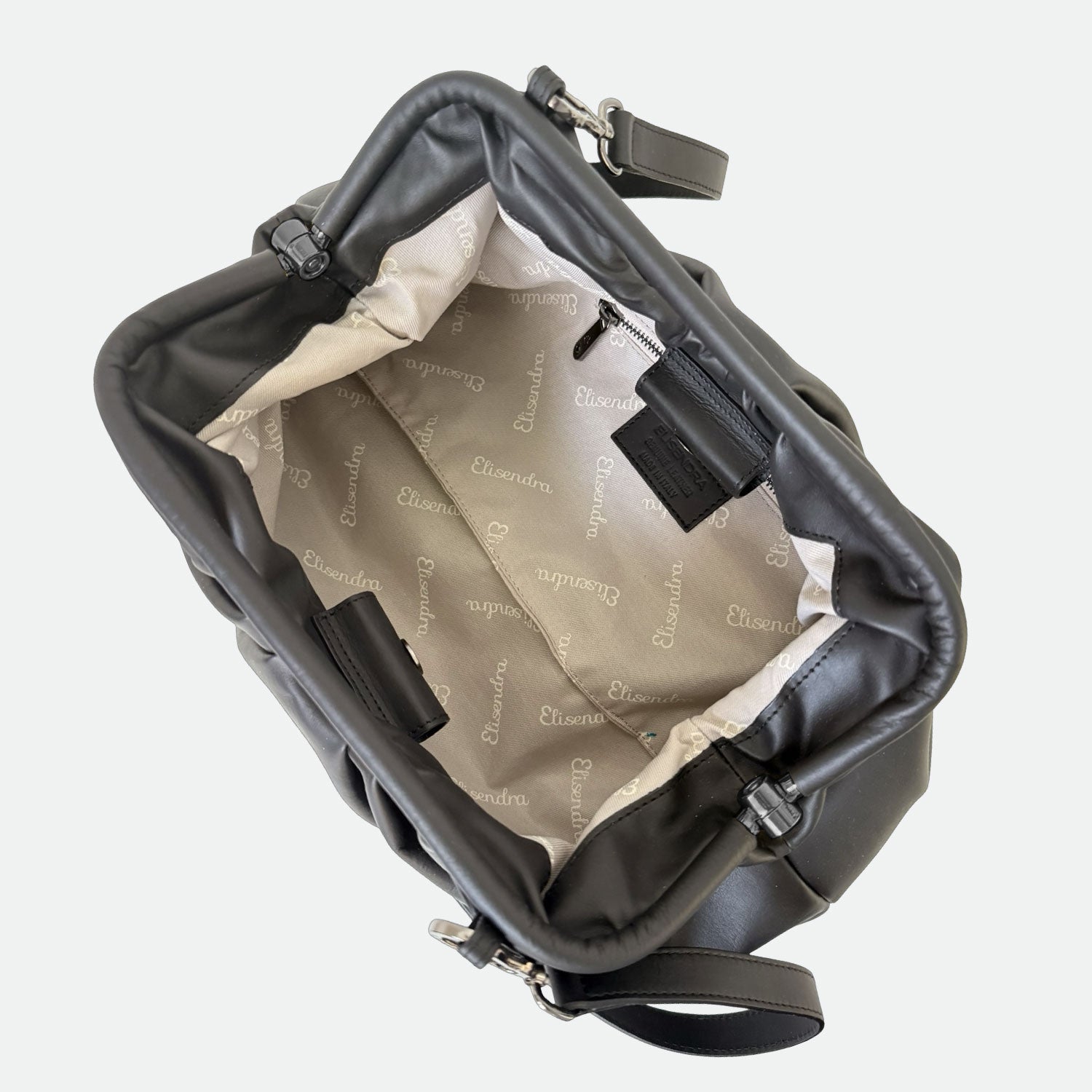 Maxi Clutch Nuvola Black Pelle Liscia Vitello Dark SPEDIZIONE DAL 06/05 - Elisendra®