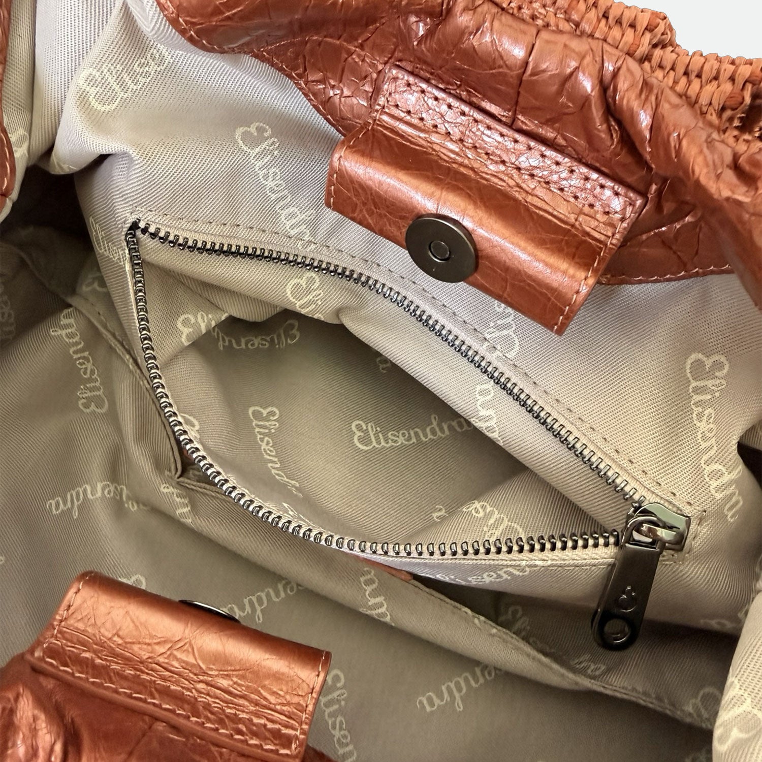Maxi Clutch Malibù Ambra Rafia e Pelle Laminata Dark SPEDIZIONE DAL 06/05 - Elisendra®