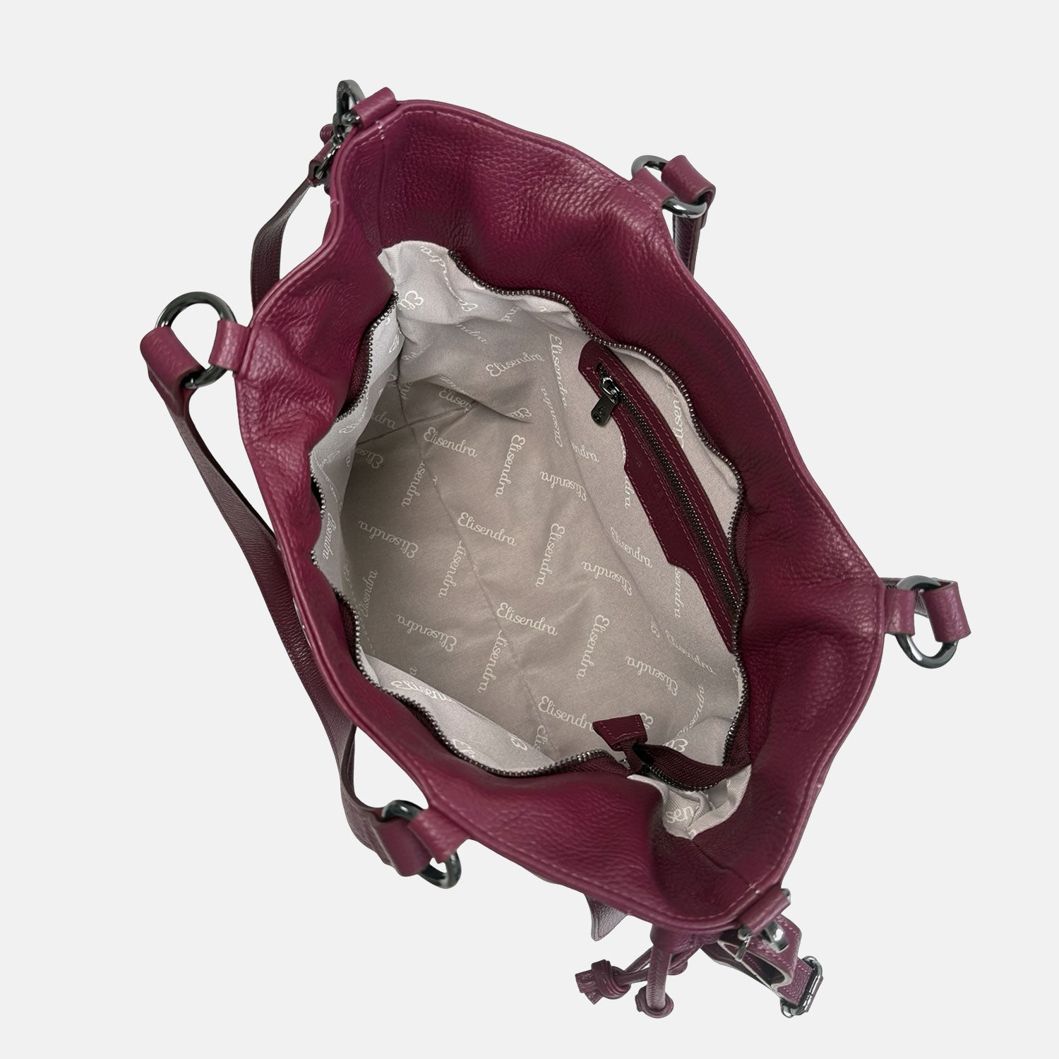 Borsa a spalla Pandora Vinaccia Pelle Martellata Dark