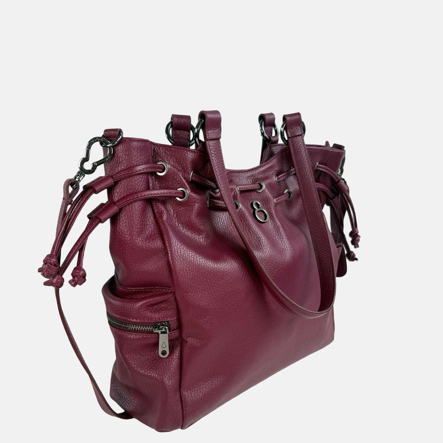 Borsa a spalla Pandora Vinaccia Pelle Martellata Dark