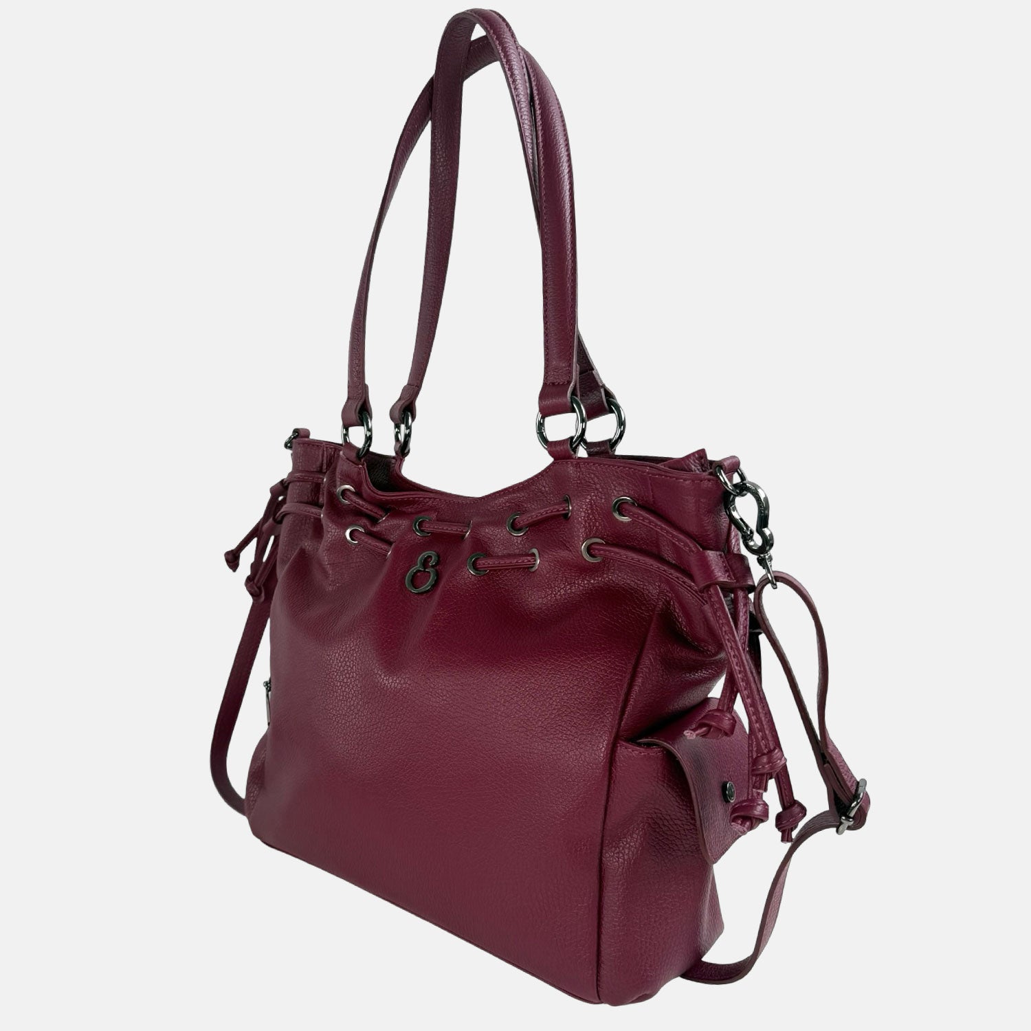 Borsa a spalla Pandora Vinaccia Pelle Martellata Dark