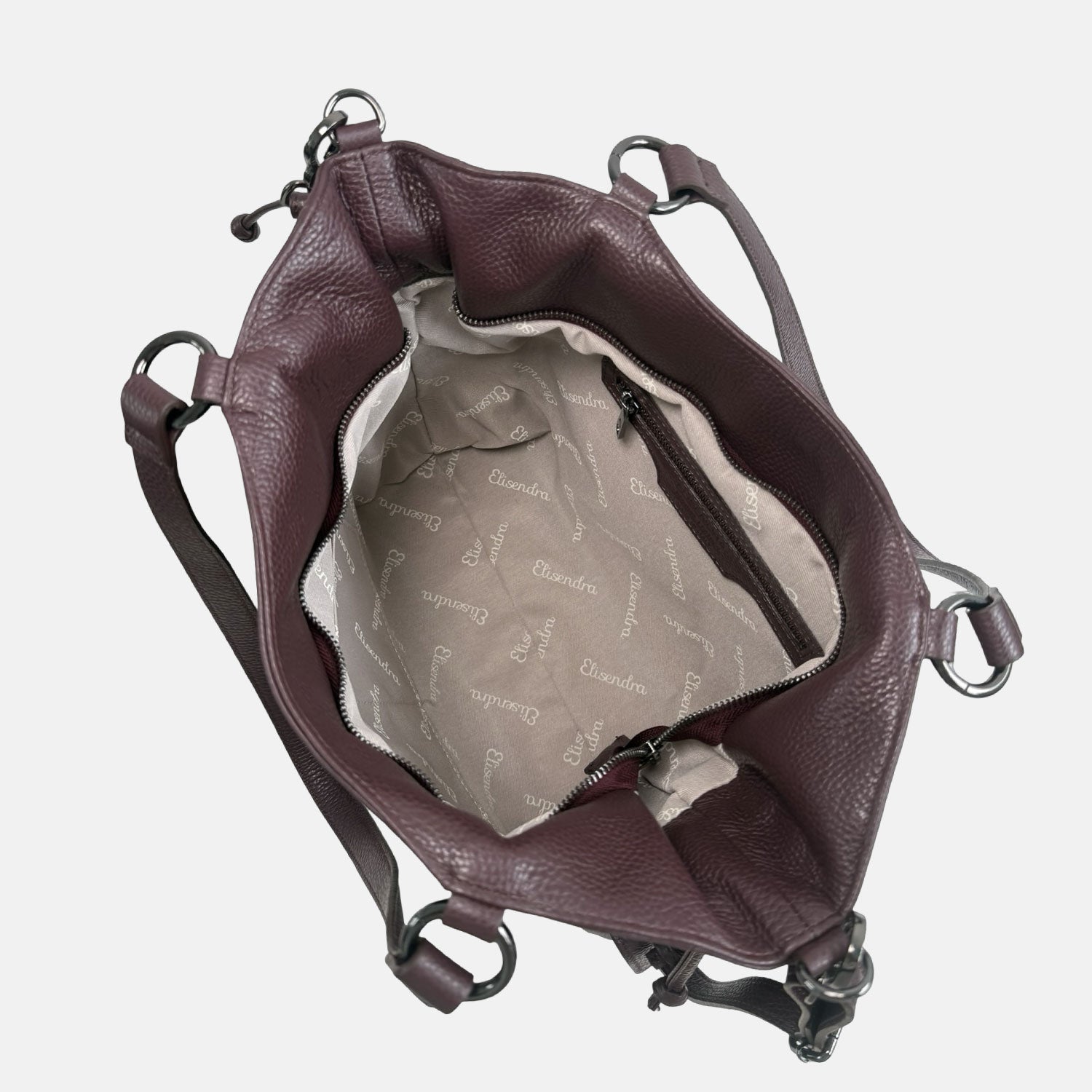 Borsa a spalla Pandora Amarone Pelle Martellata Dark