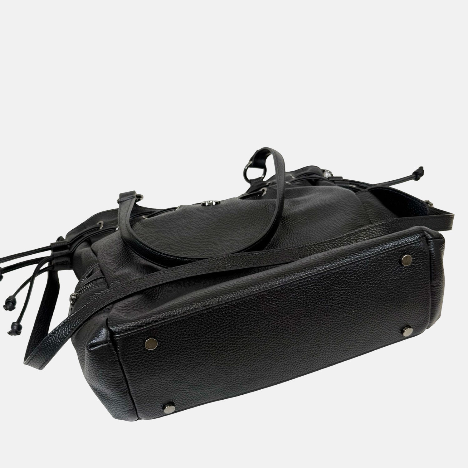 Borsa a spalla Pandora Nera Pelle Martellata Dark