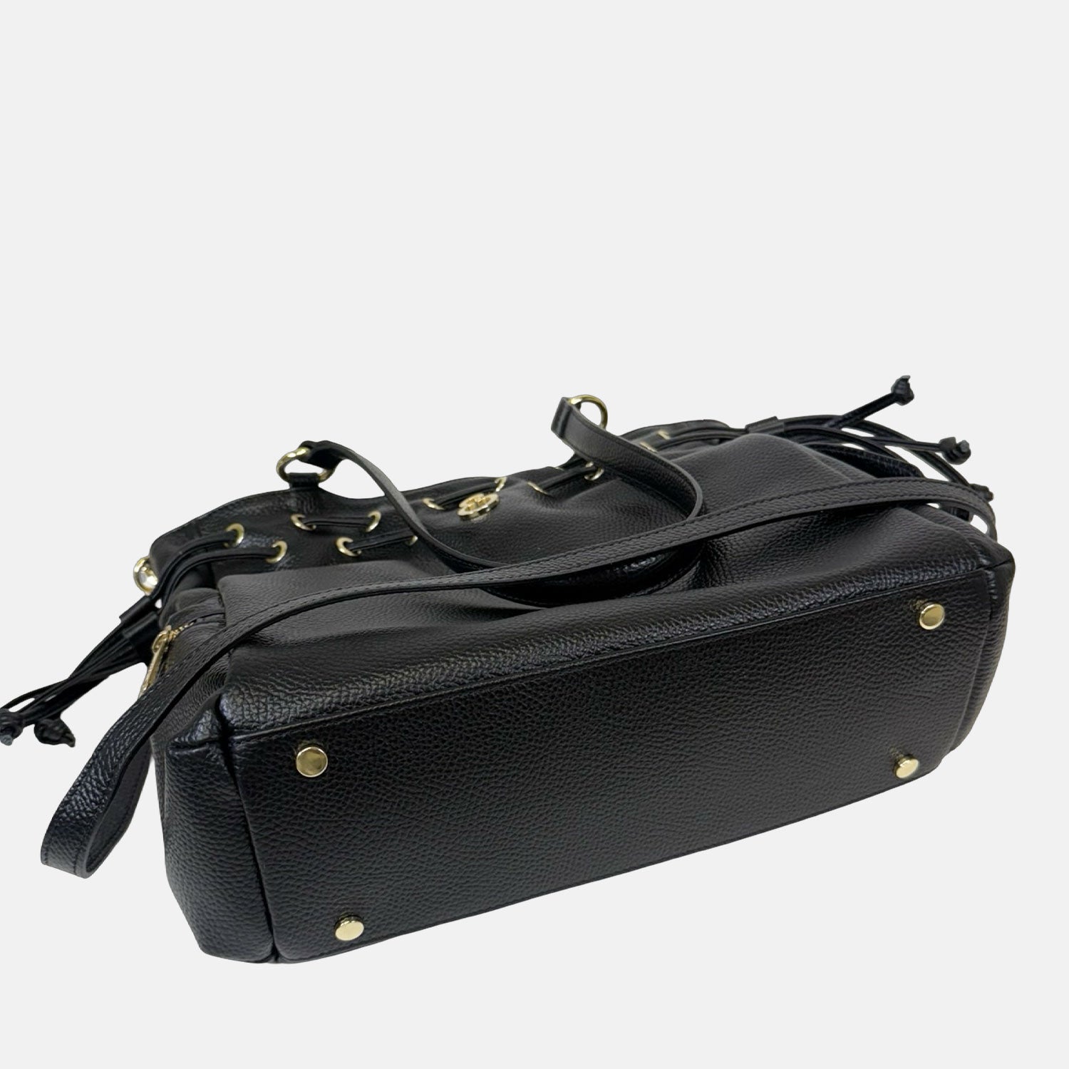 Borsa a spalla Pandora Nera Pelle Martellata Oro