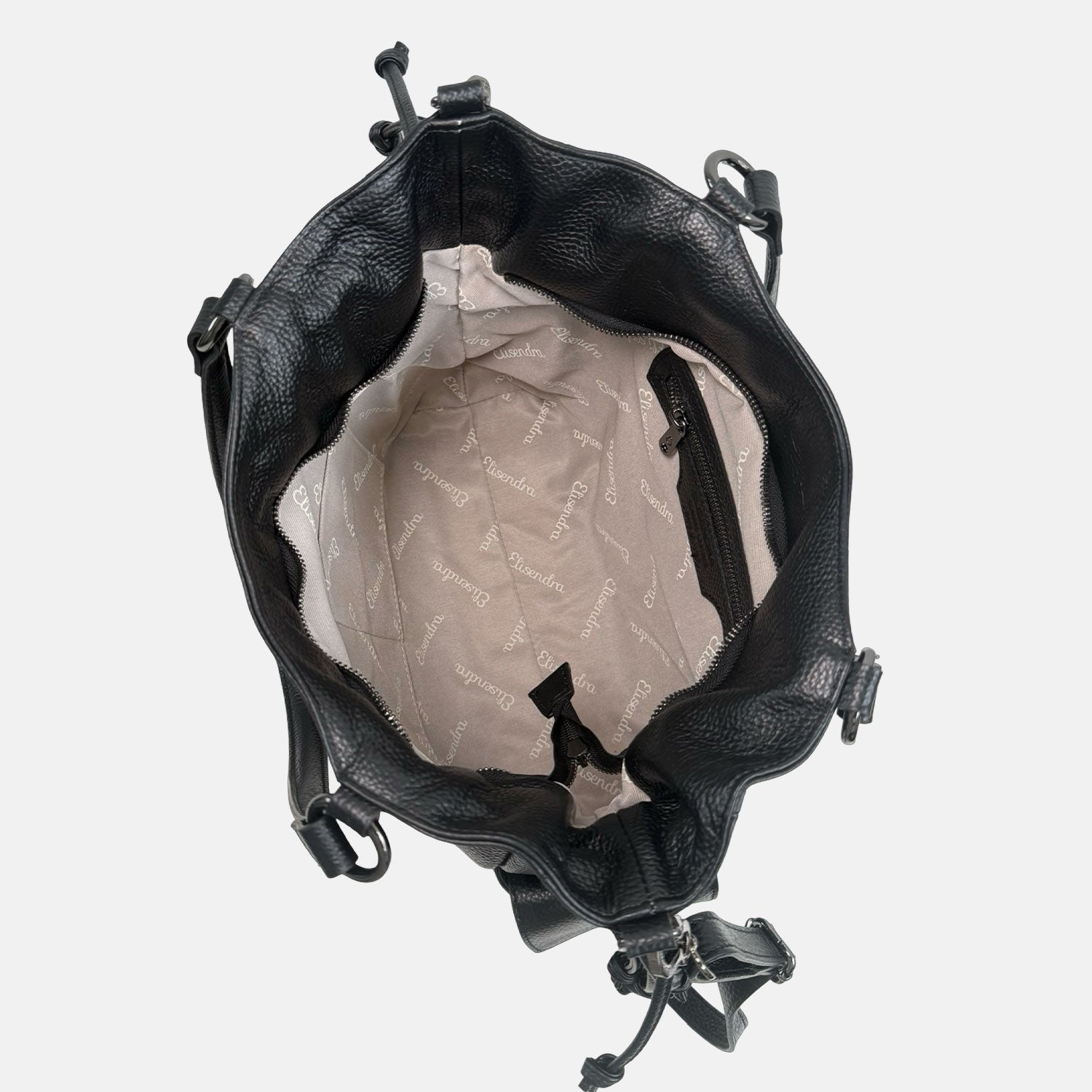 Borsa a spalla Pandora Nera Pelle Martellata Dark