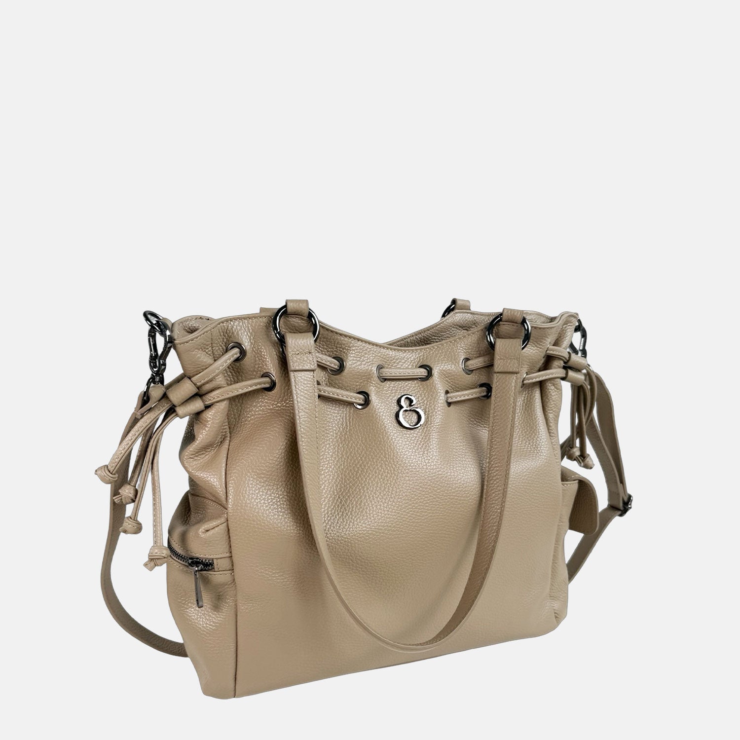 Borsa a spalla Pandora Vanilla Pelle Martellata Dark