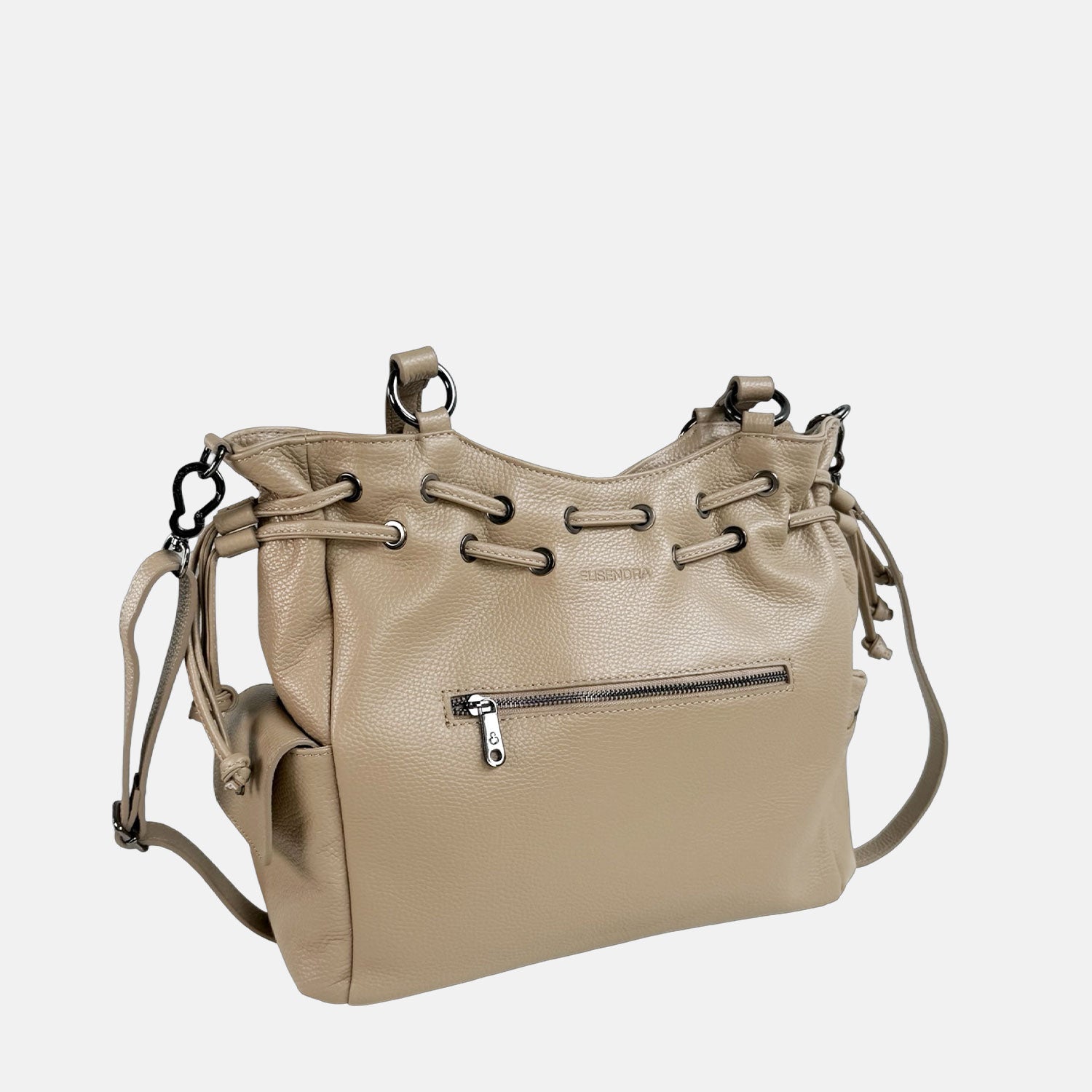 Borsa a spalla Pandora Vanilla Pelle Martellata Dark