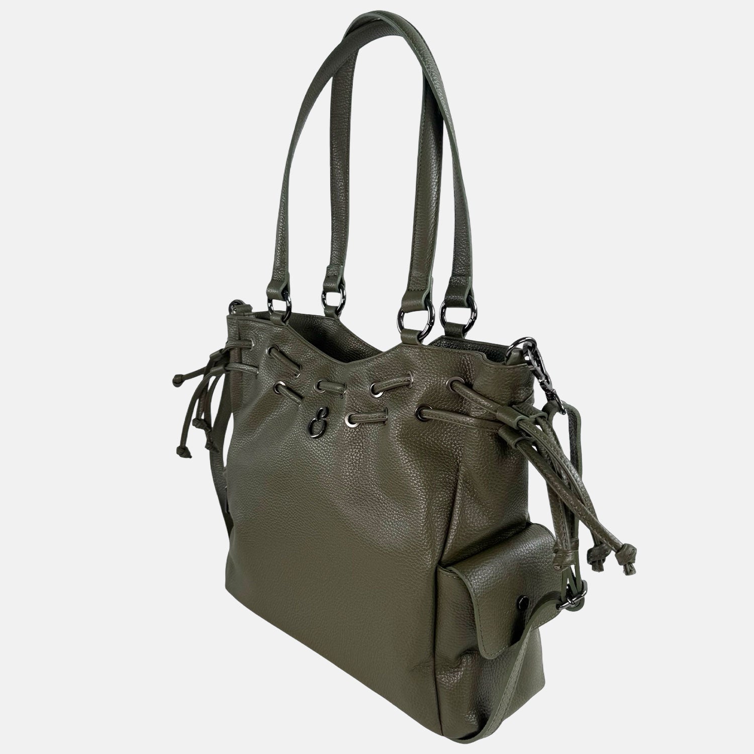 Borsa a spalla Pandora Bosco Pelle Martellata Dark