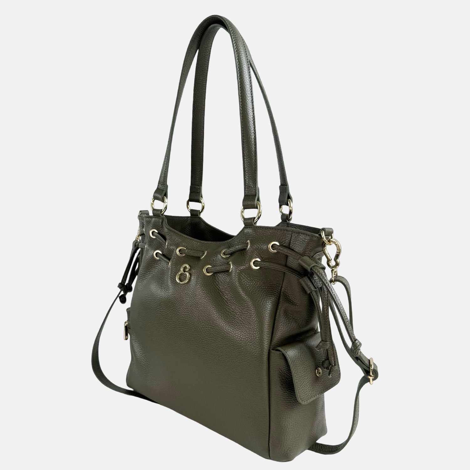 Borsa a spalla Pandora Bosco Pelle Martellata Oro