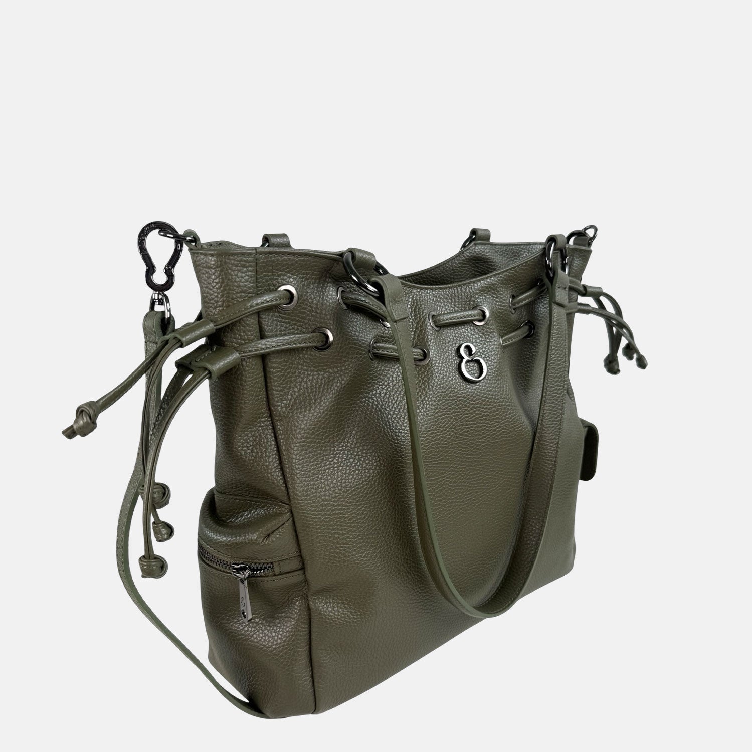 Borsa a spalla Pandora Bosco Pelle Martellata Dark