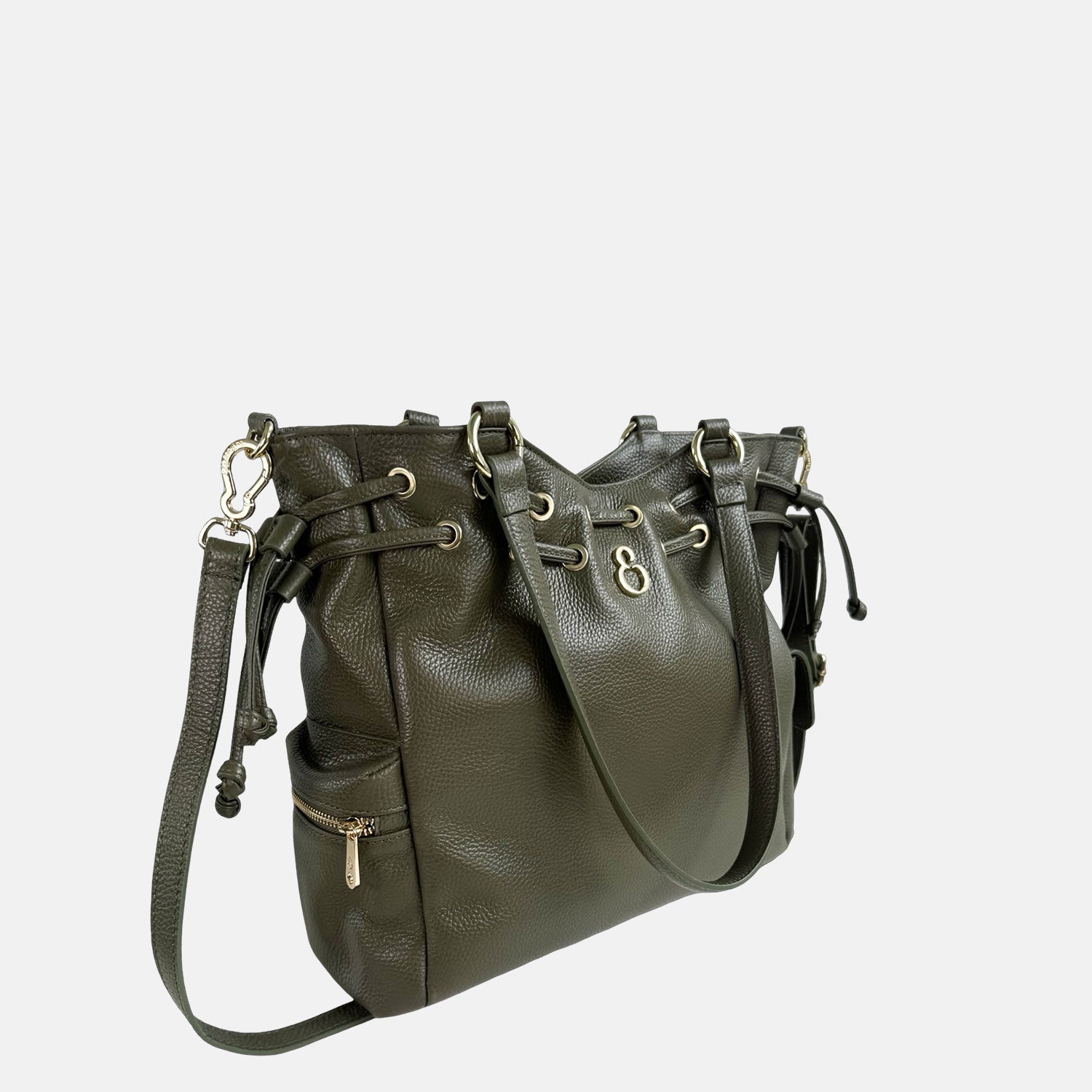 Borsa a spalla Pandora Bosco Pelle Martellata Oro