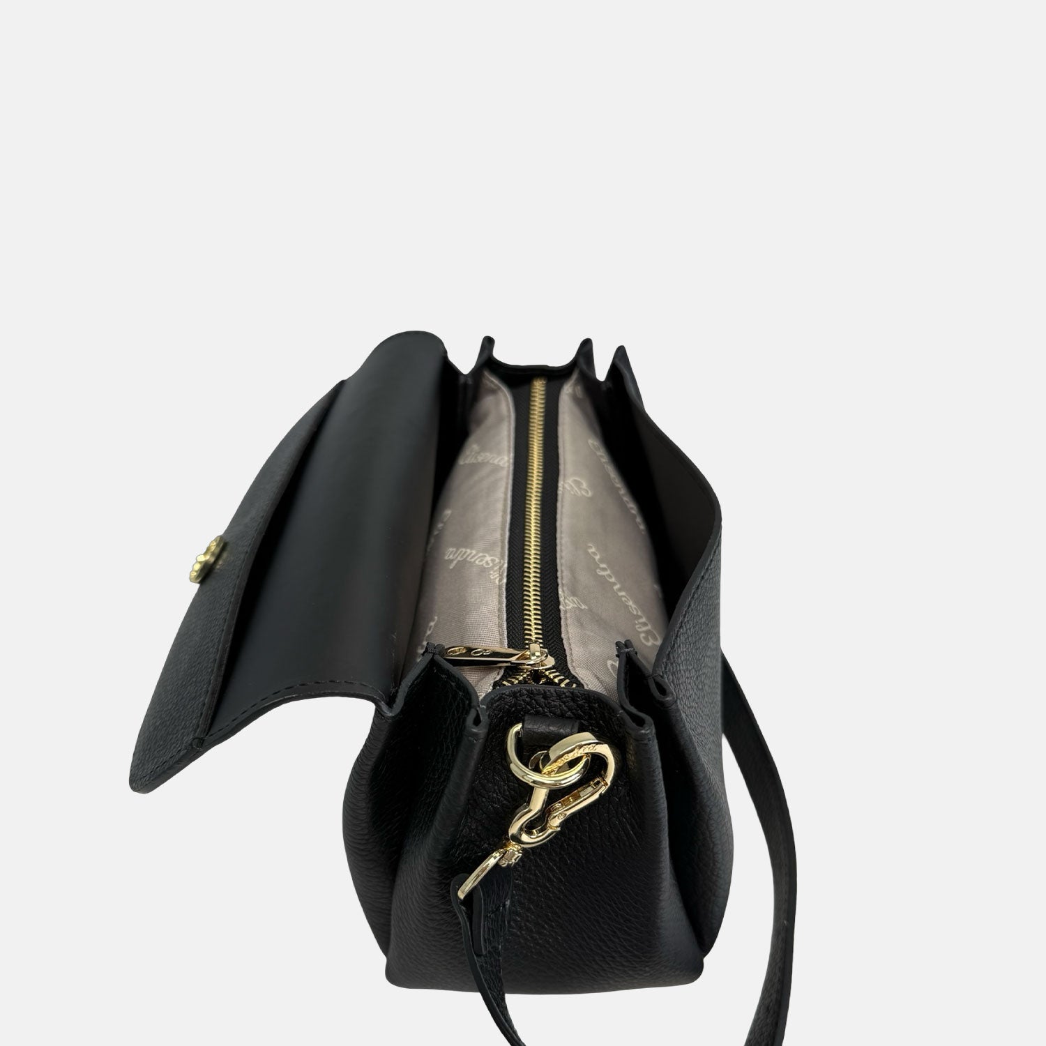 Borsa a spalla Candy Liquirizia Pelle Martellata Oro