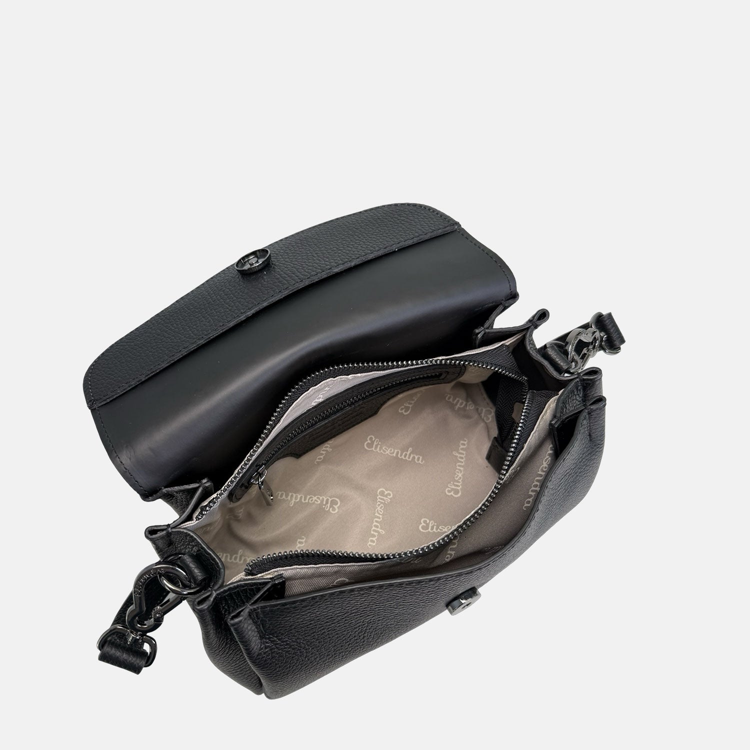 Borsa a spalla Candy Liquirizia Pelle Martellata Oro