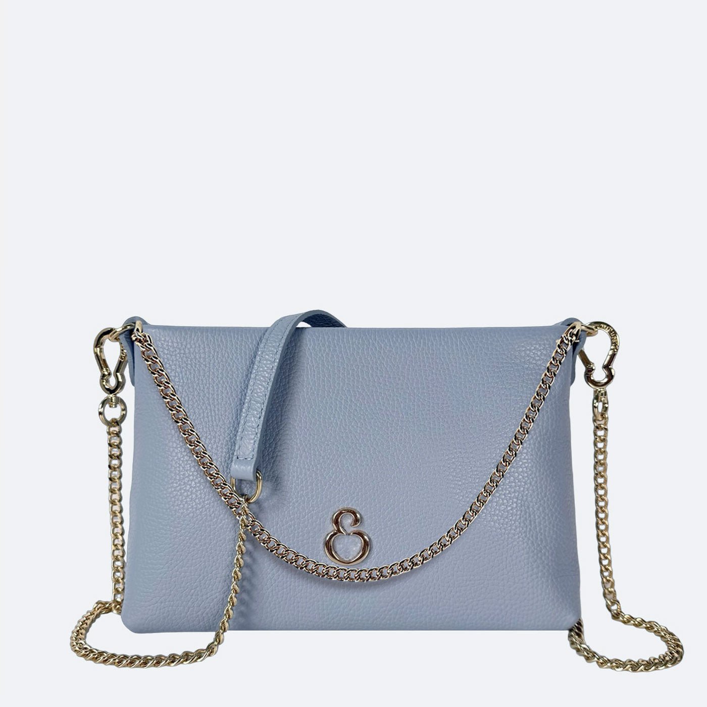 Pochette Essenza Azzurro Pelle Martellata Oro - Elisendra®