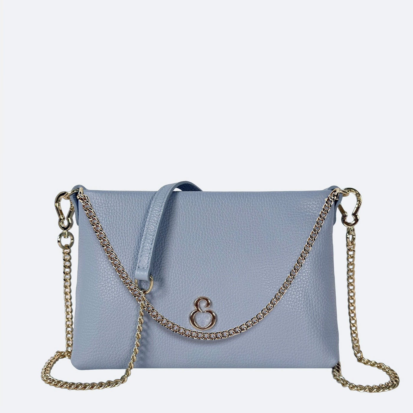 Pochette Essenza Azzurro Pelle Martellata Oro