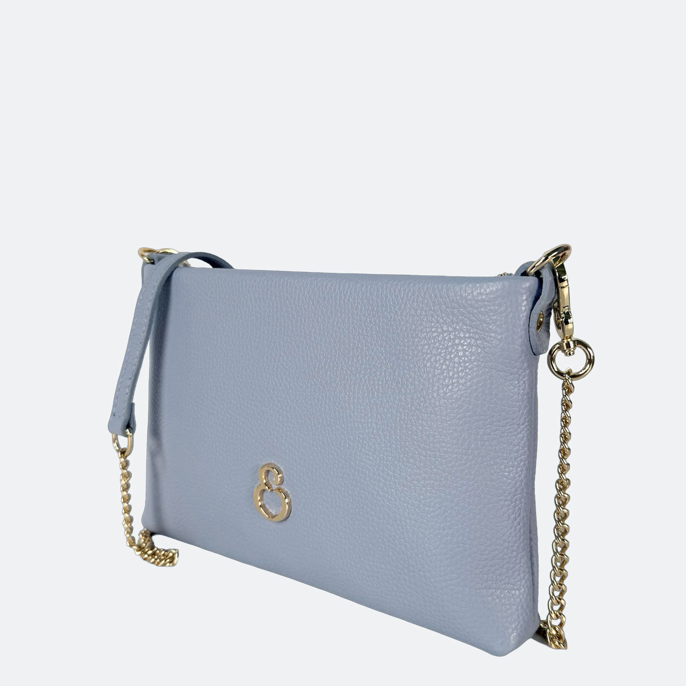 Pochette Essenza Azzurro Pelle Martellata Oro